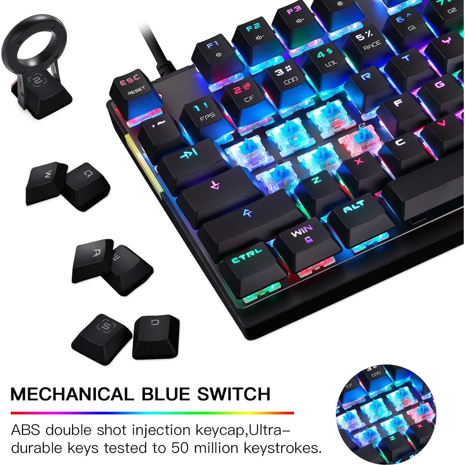Teclado Mecánico MOTOSPEED MSCK82 RGB 87 Teclas Compacto