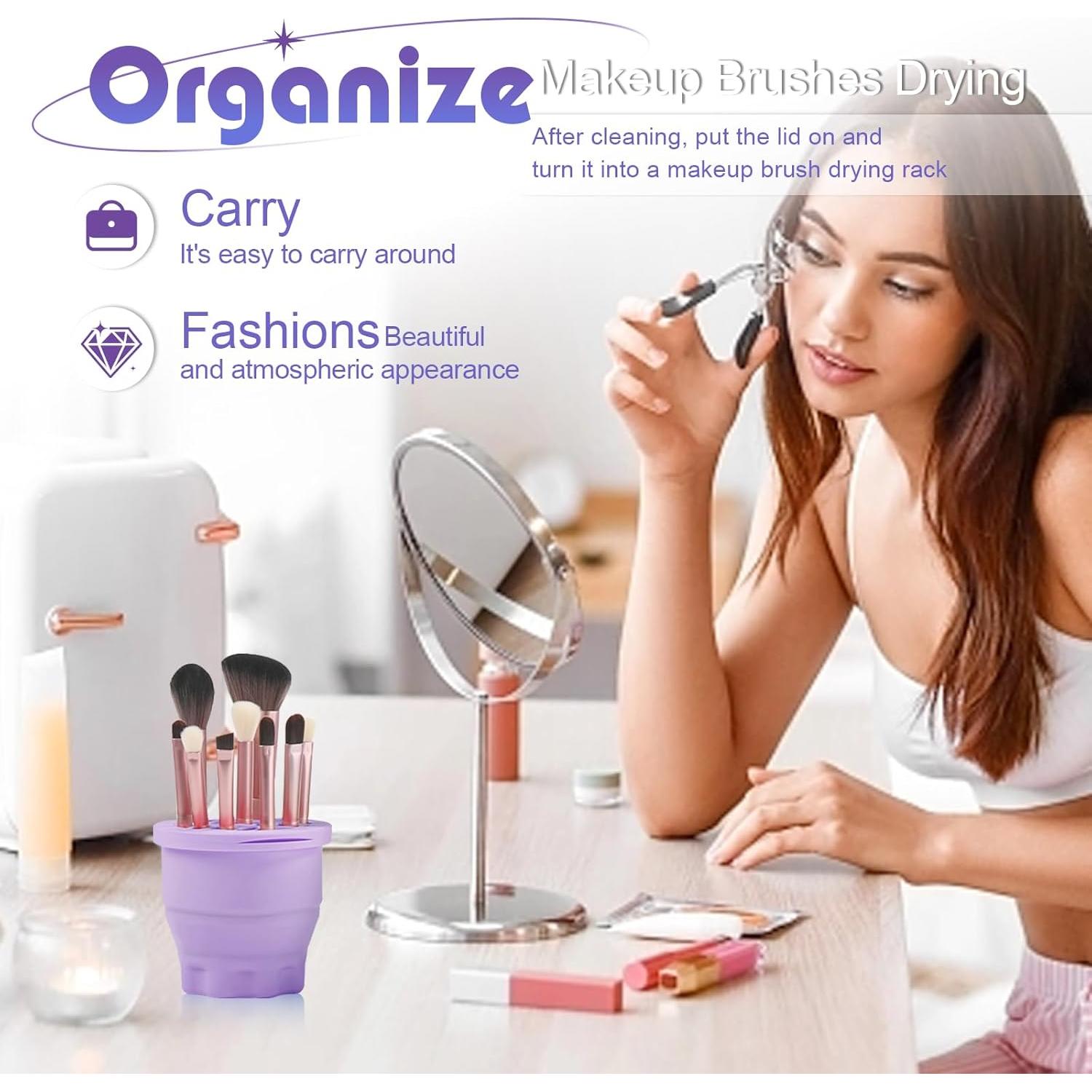 Mat de Limpieza de Brochas de Maquillaje Silicona 2-en-1