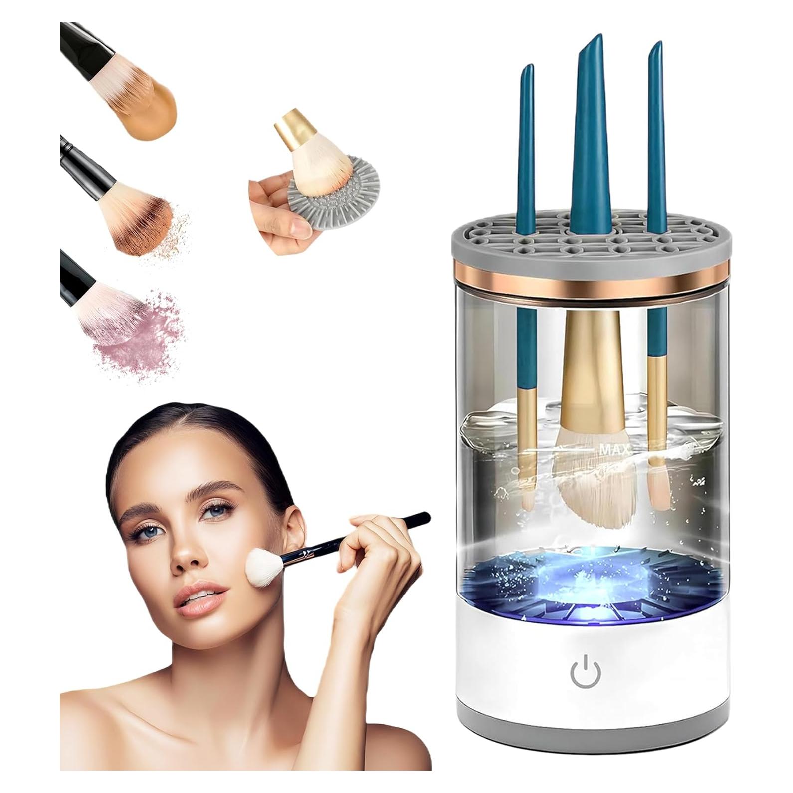 Limpiador Eléctrico de Brochas de Maquillaje - USB, Rápido y Eficiente
