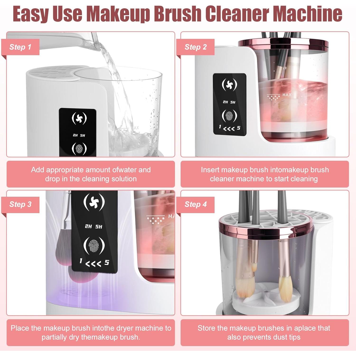 Limpiadora de Brochas de Maquillaje Eléctrica Jastt 3 en 1 XL