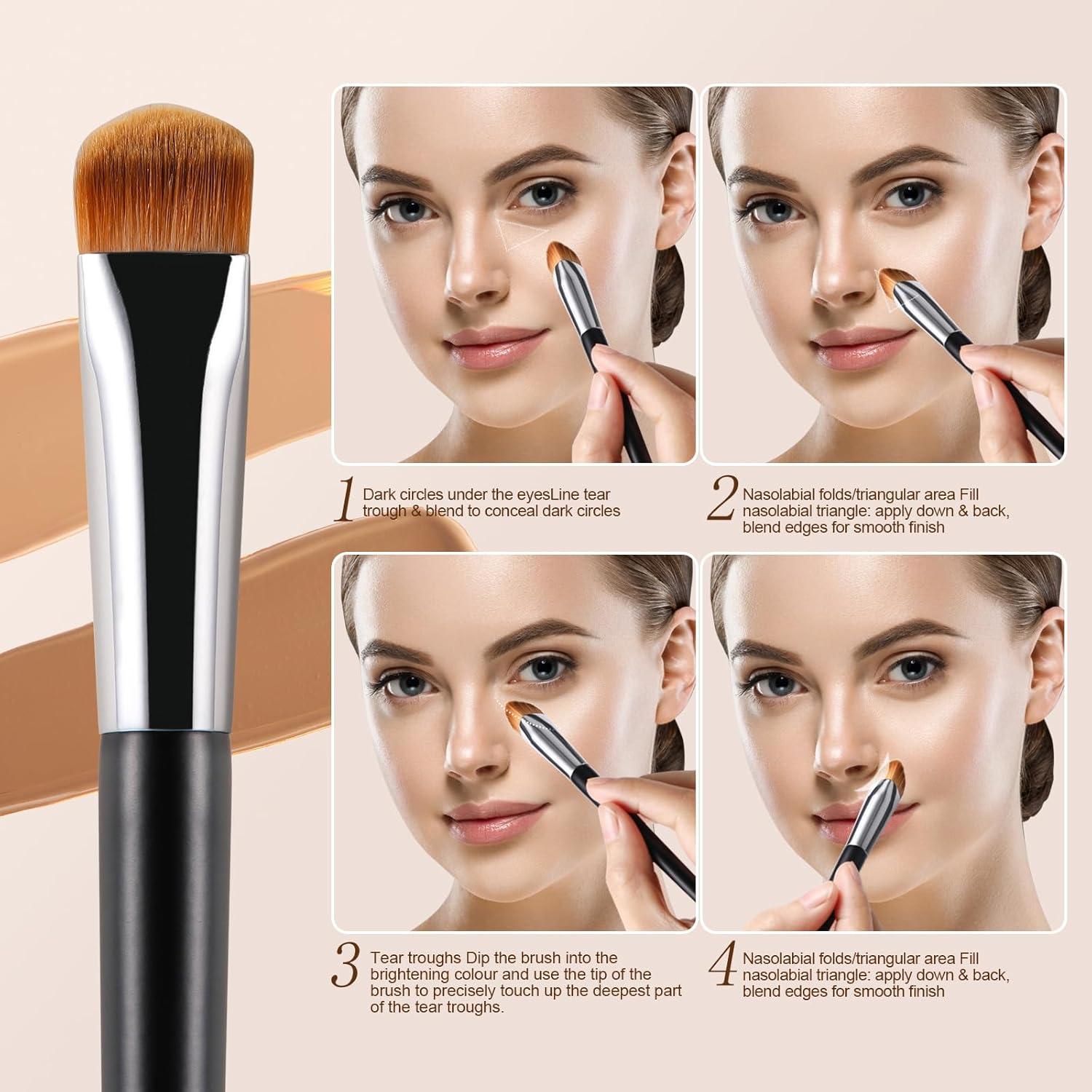 Brocha Correctora Triangular BEAUTYFACTOR para Maquillaje de Ojos