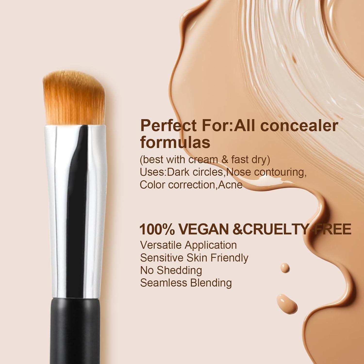 Brocha Correctora Triangular BEAUTYFACTOR para Maquillaje de Ojos