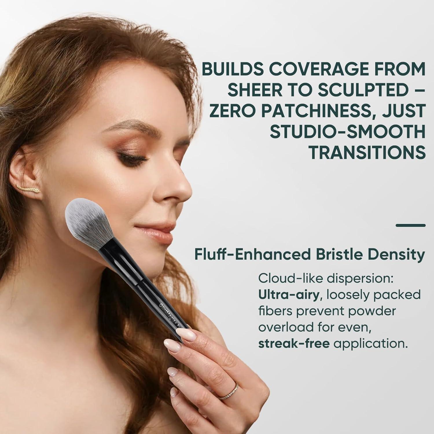 Brocha de Polvo Profesional Glintmagic+ Tapered 20cm Cerdas Suaves