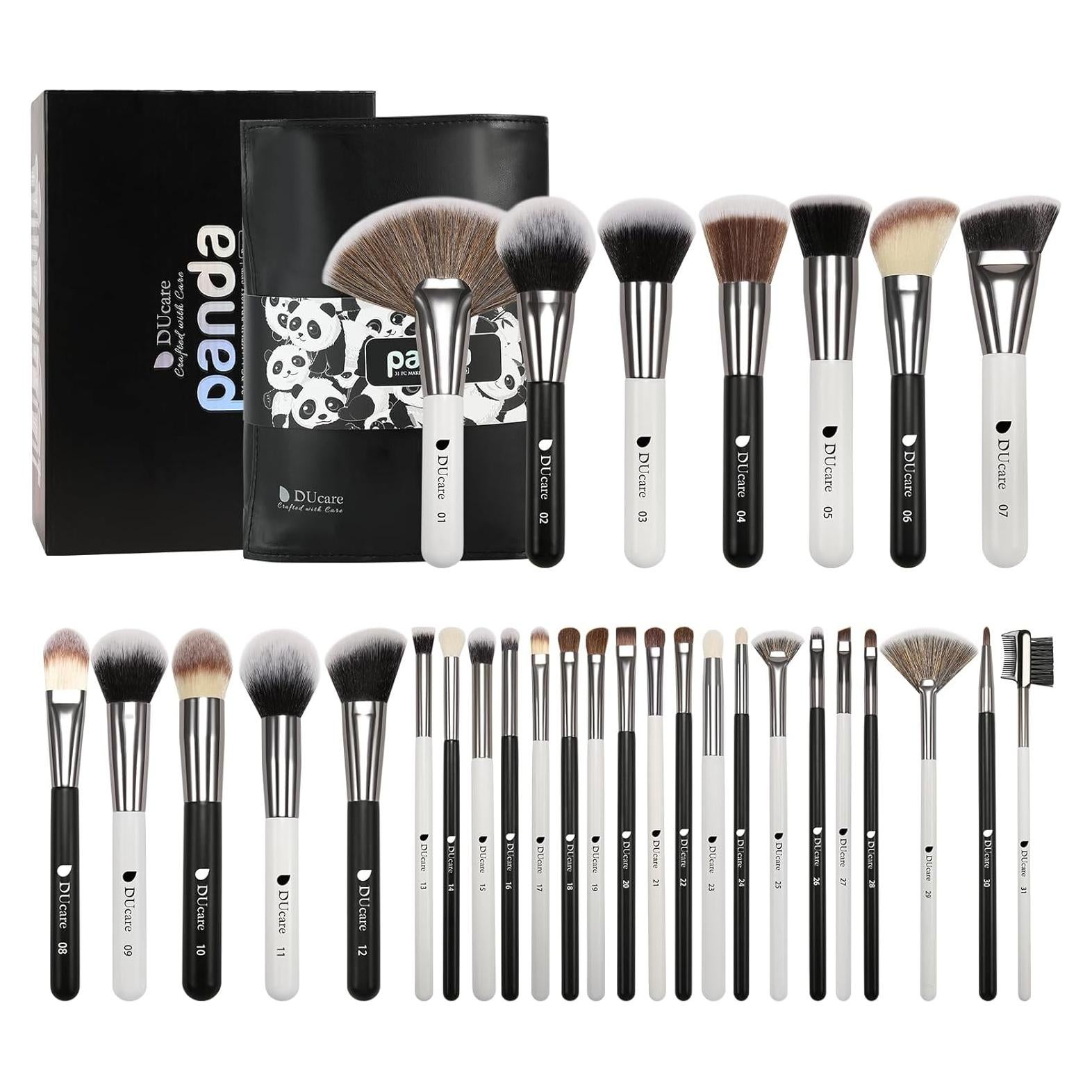 Conjunto de Brochas de Maquillaje Profesional DUcare 31Pcs con Organizador