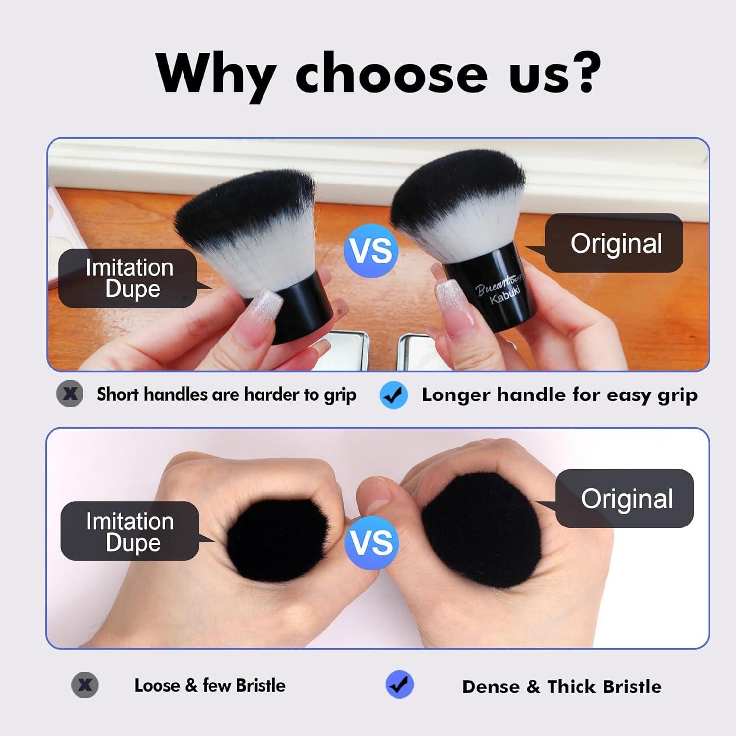 Brocha de Maquillaje Kabuki Bueart Design para Polvo y Rubor