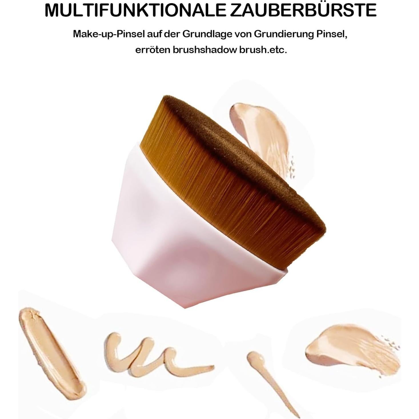 Juego de 2 Pinceles y 2 Esponjas de Maquillaje Beige