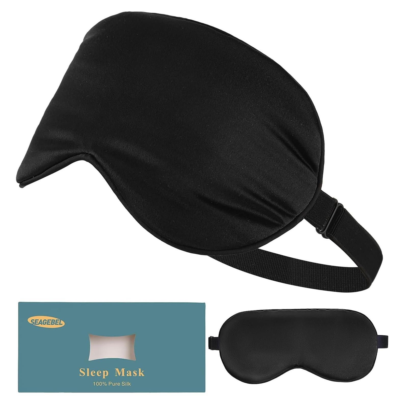 Máscara de Sueño 100% Seda de Morera SEAGEBEL - Ajustable