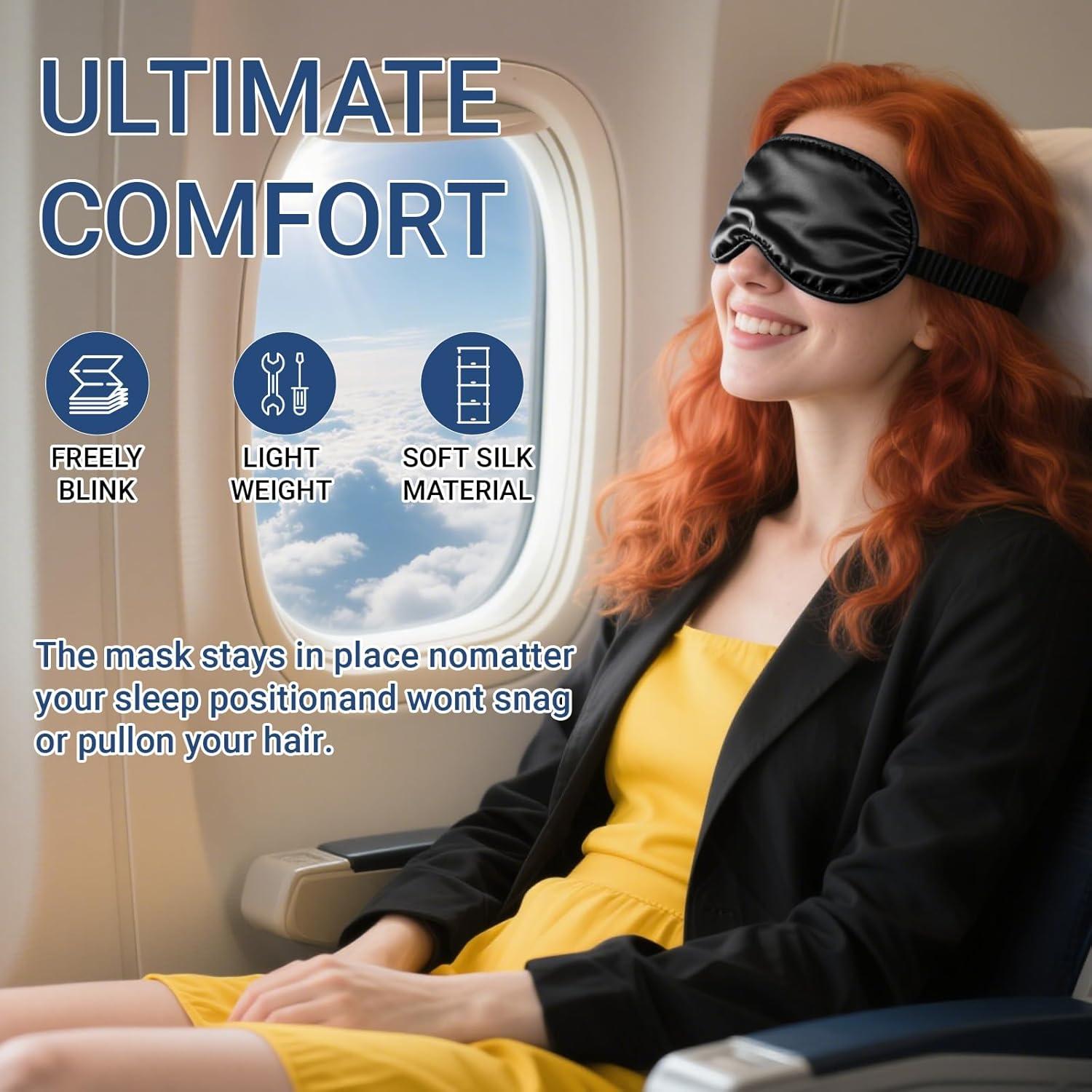 Máscara de Sueño 100% Seda de Morera SEAGEBEL - Ajustable