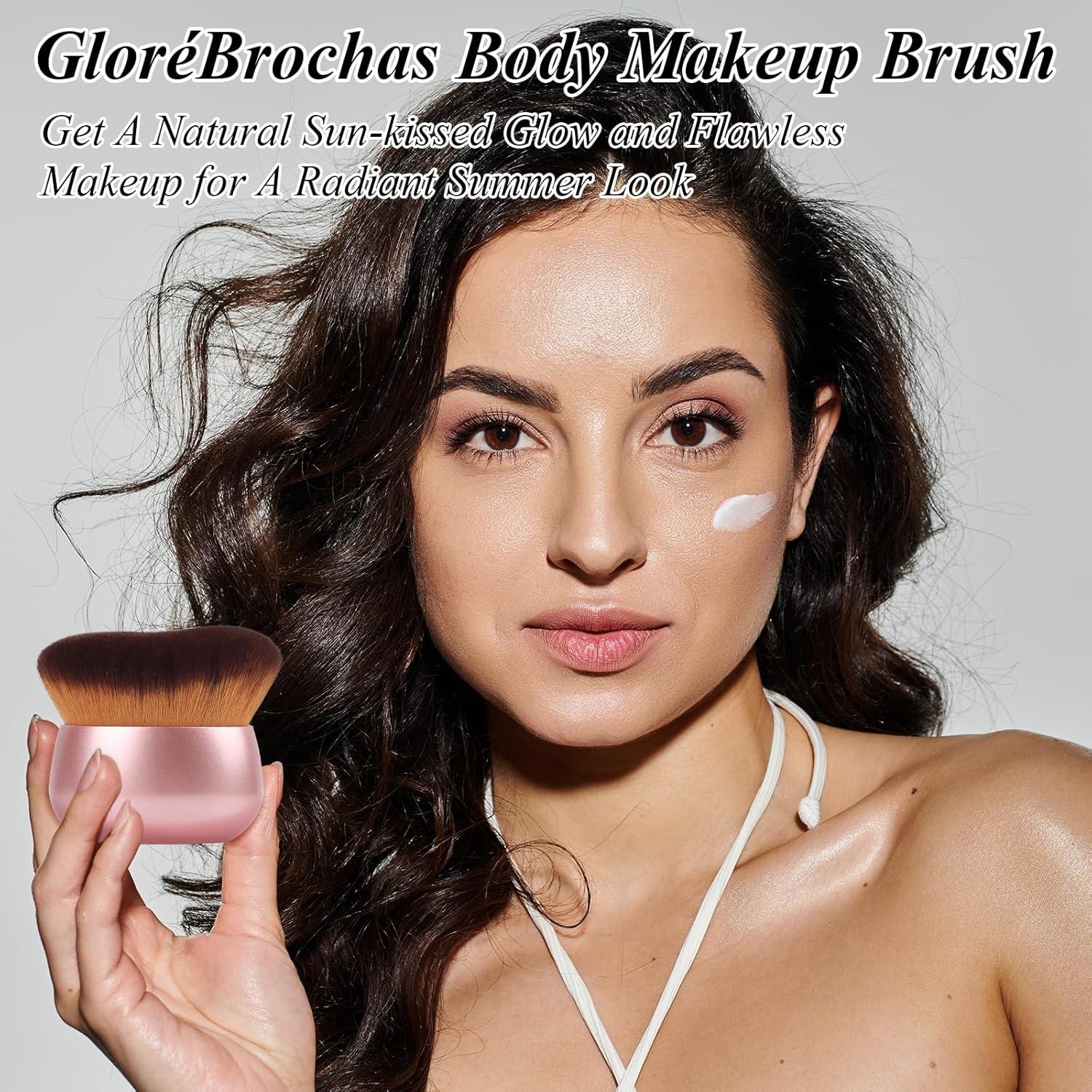 Brocha Kabuki Auto Bronceador GloréBrochas 75mm Cerdas Veganas