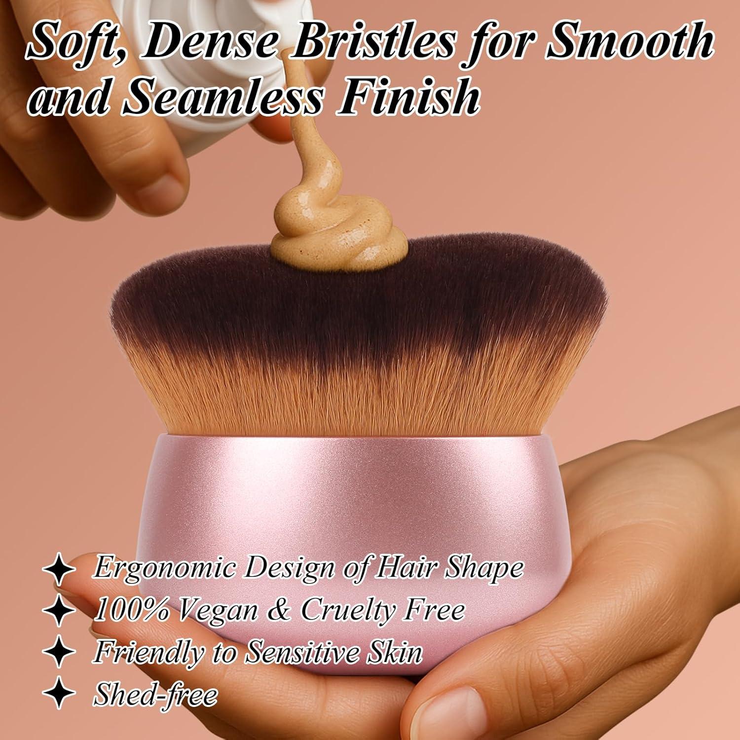 Brocha Kabuki Auto Bronceador GloréBrochas 75mm Cerdas Veganas