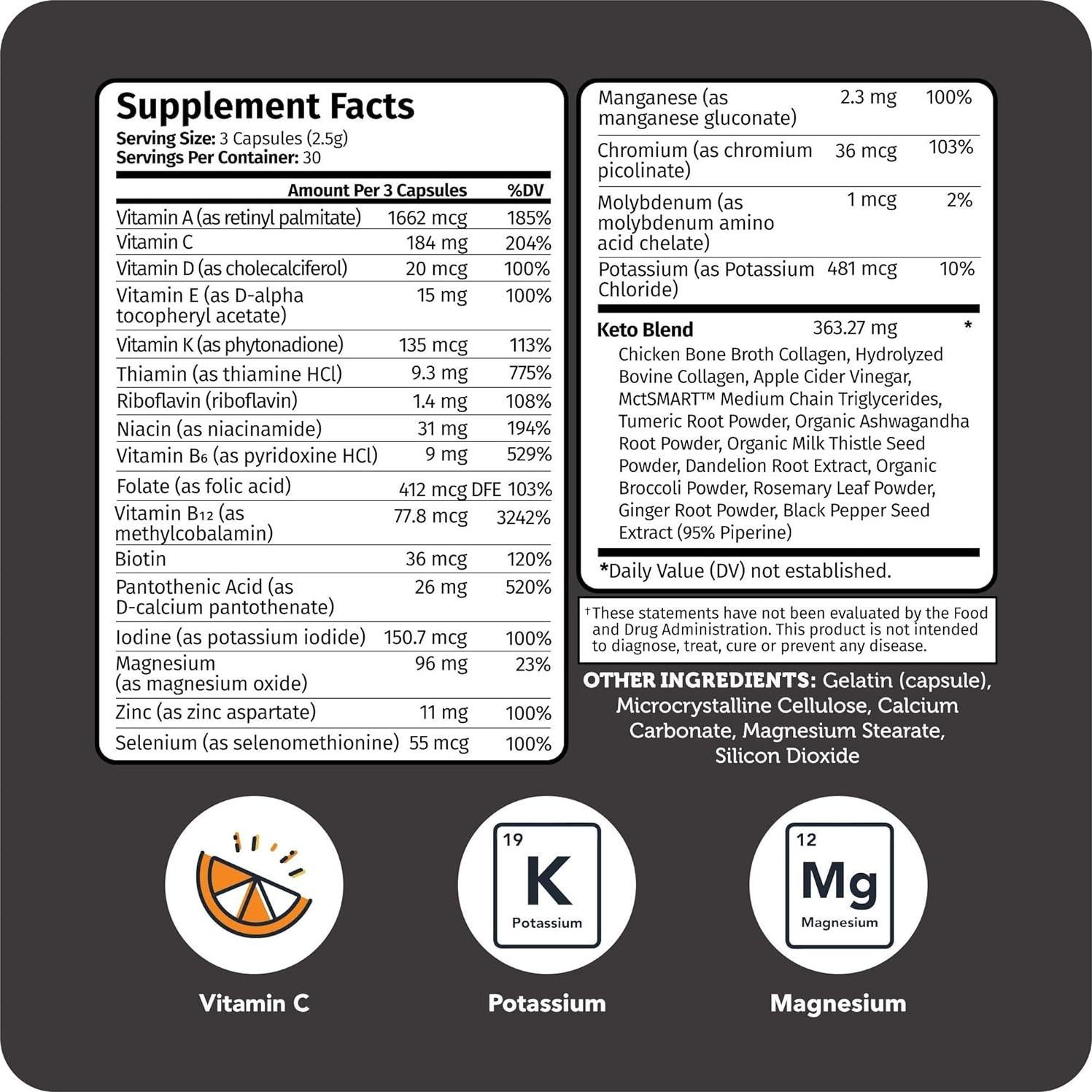 Multivitamina Keto Vitamin Bounty Tune Your Keto - 90 Cápsulas