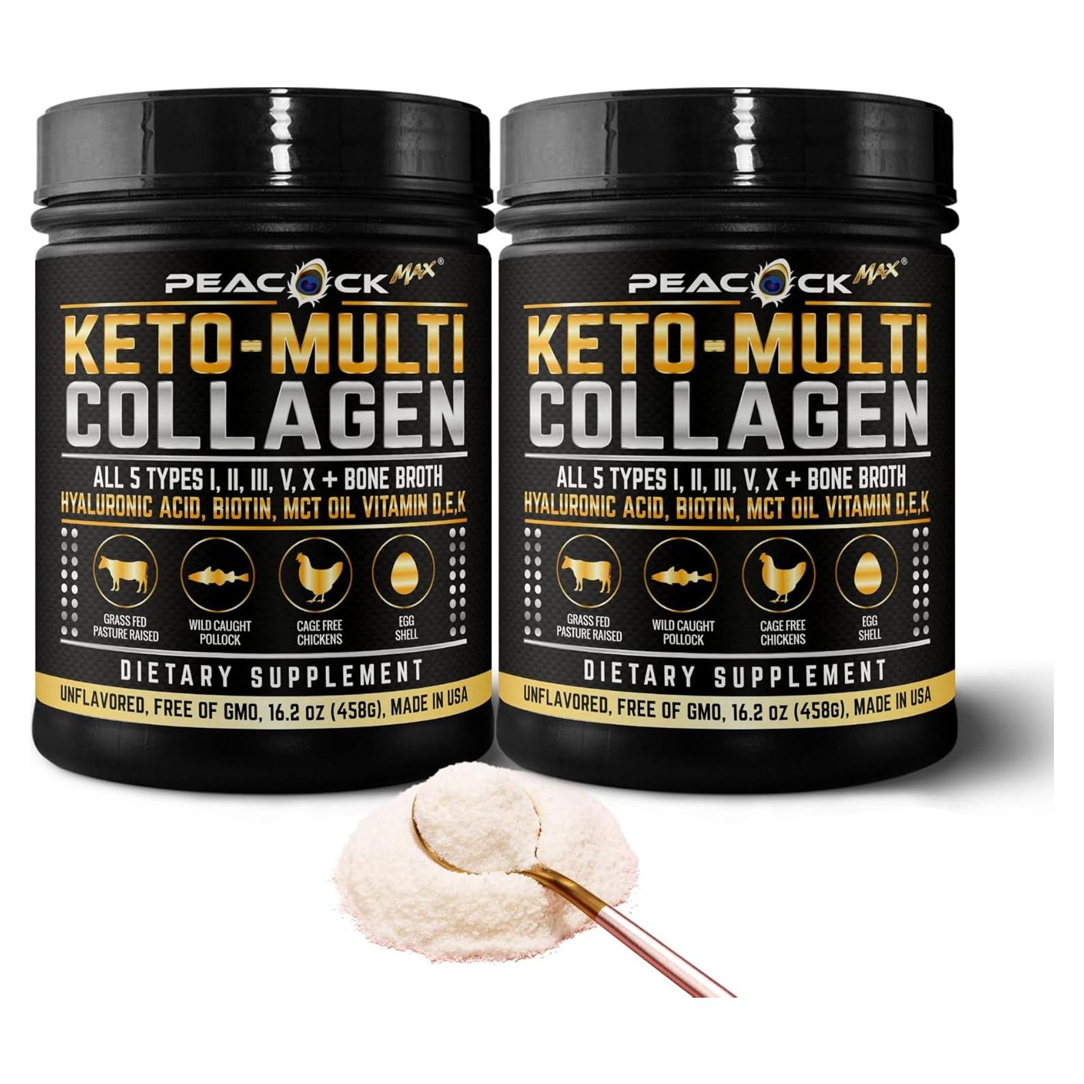 Péptidos de colágeno hidrolizado Peacock 0.46 kg, paquete de 2