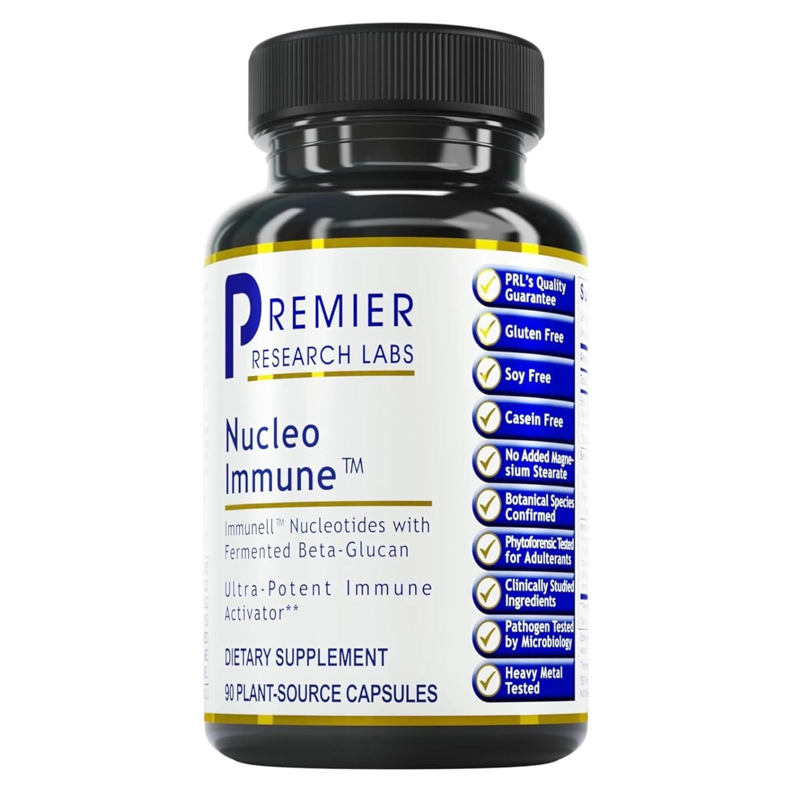 Premier Research Labs Nucleo Immune - Beta Glucan Supplements, Beta Glucans, Phytochemicals, Prickly Pear, Fiber, Immune Support - 90 Capsules