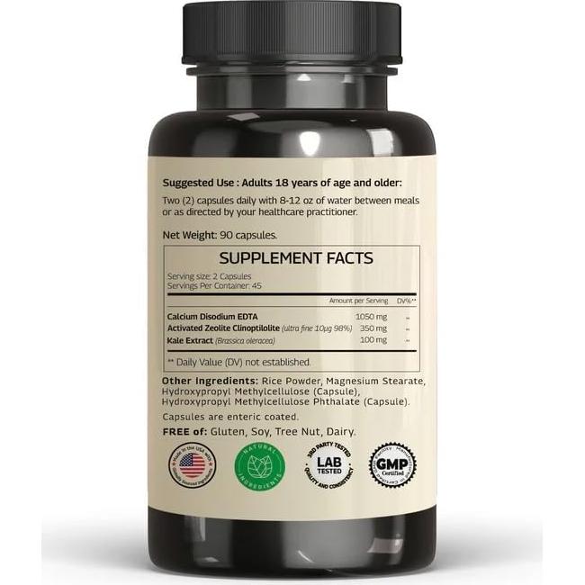 Cápsulas de EDTA 1500mg Vinatura - Soporte Hepático 90 Unidades