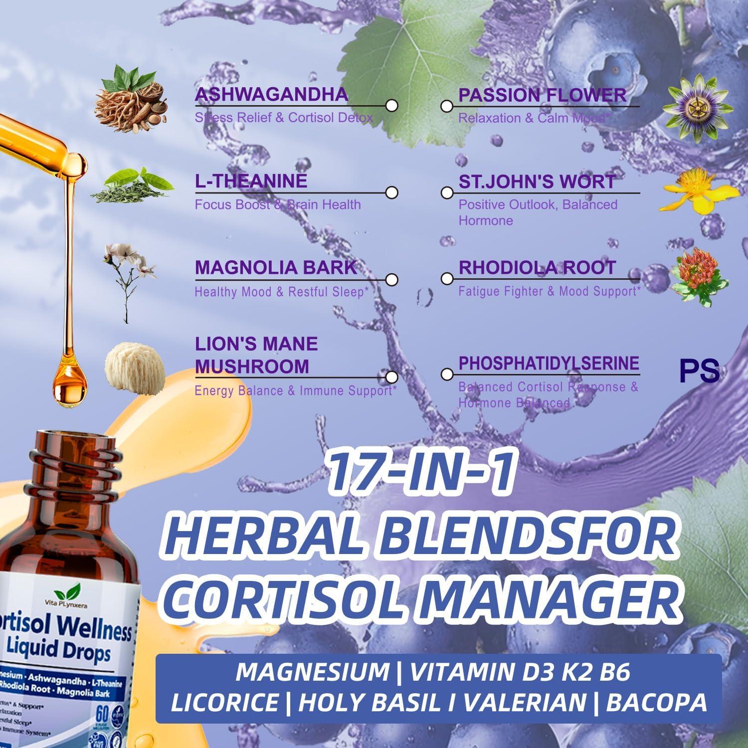 Suplemento Líquido de Cortisol Vita PLynxera 60ml x2 - Equilibrio Hormonal