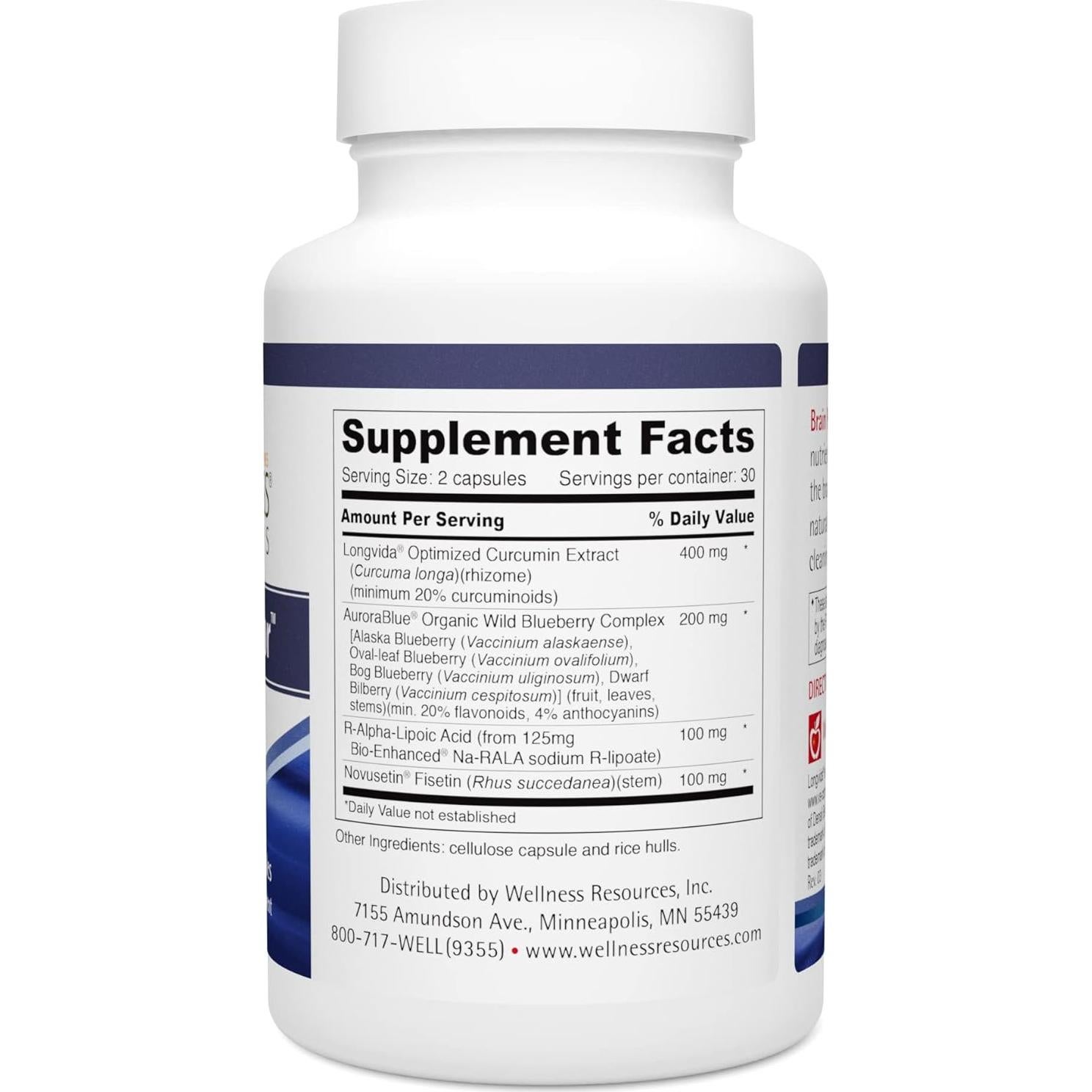 Suplemento Brain Protector Wellness Resources 60 Cápsulas