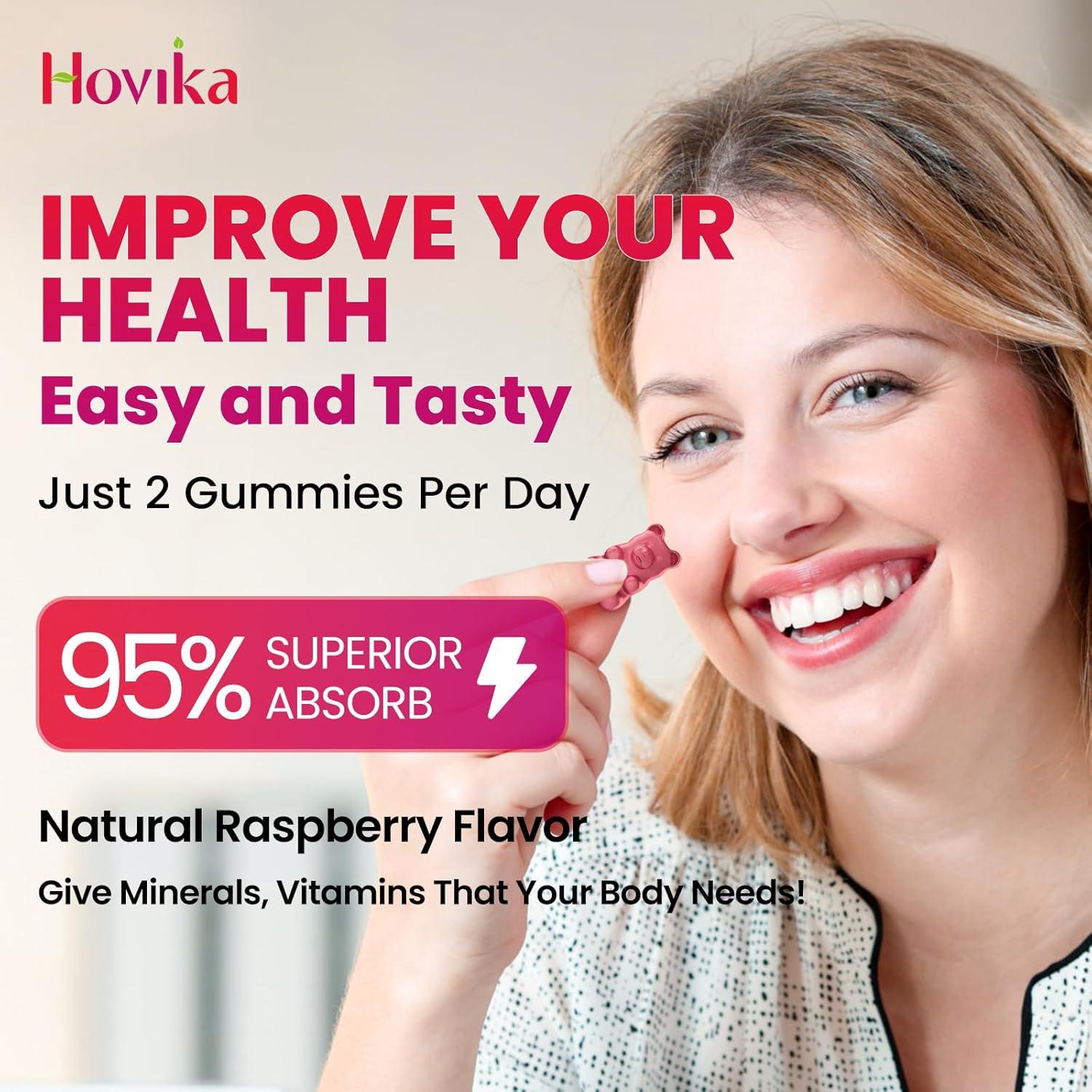 Gomitas de Calcio Magnesio Zinc Hovika 120 Unidades Sabor Frambuesa