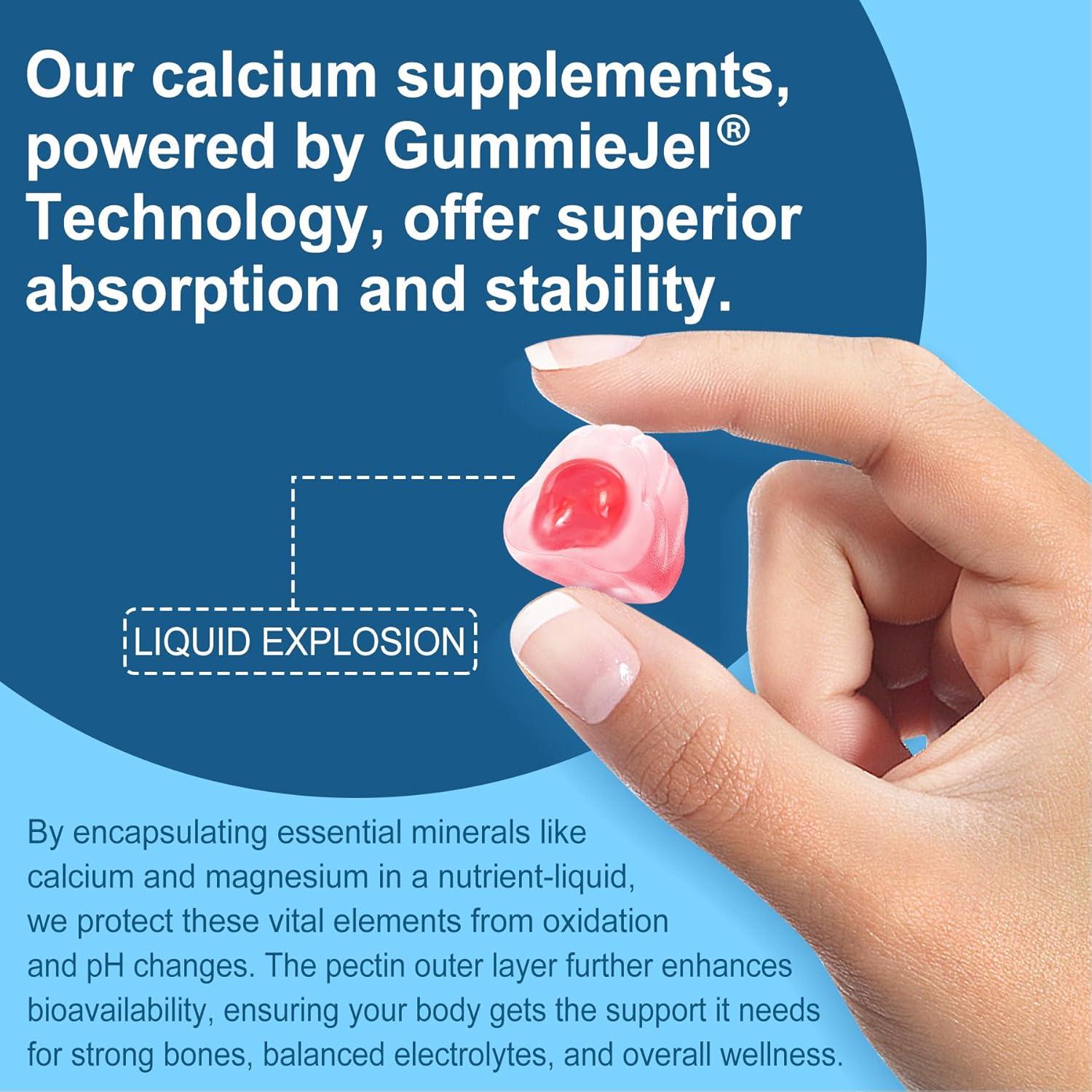 Citrato de Calcio 1000mg Gominolas Veganas con Magnesio y D3