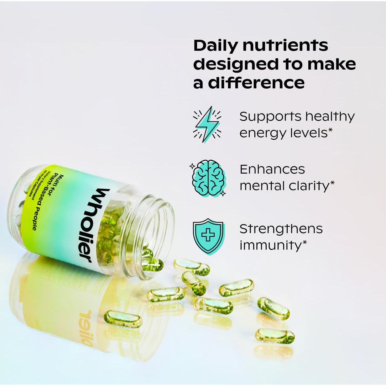 Multivitamina Vegana Wholier Omega-3 DHA EPA 60 Cápsulas