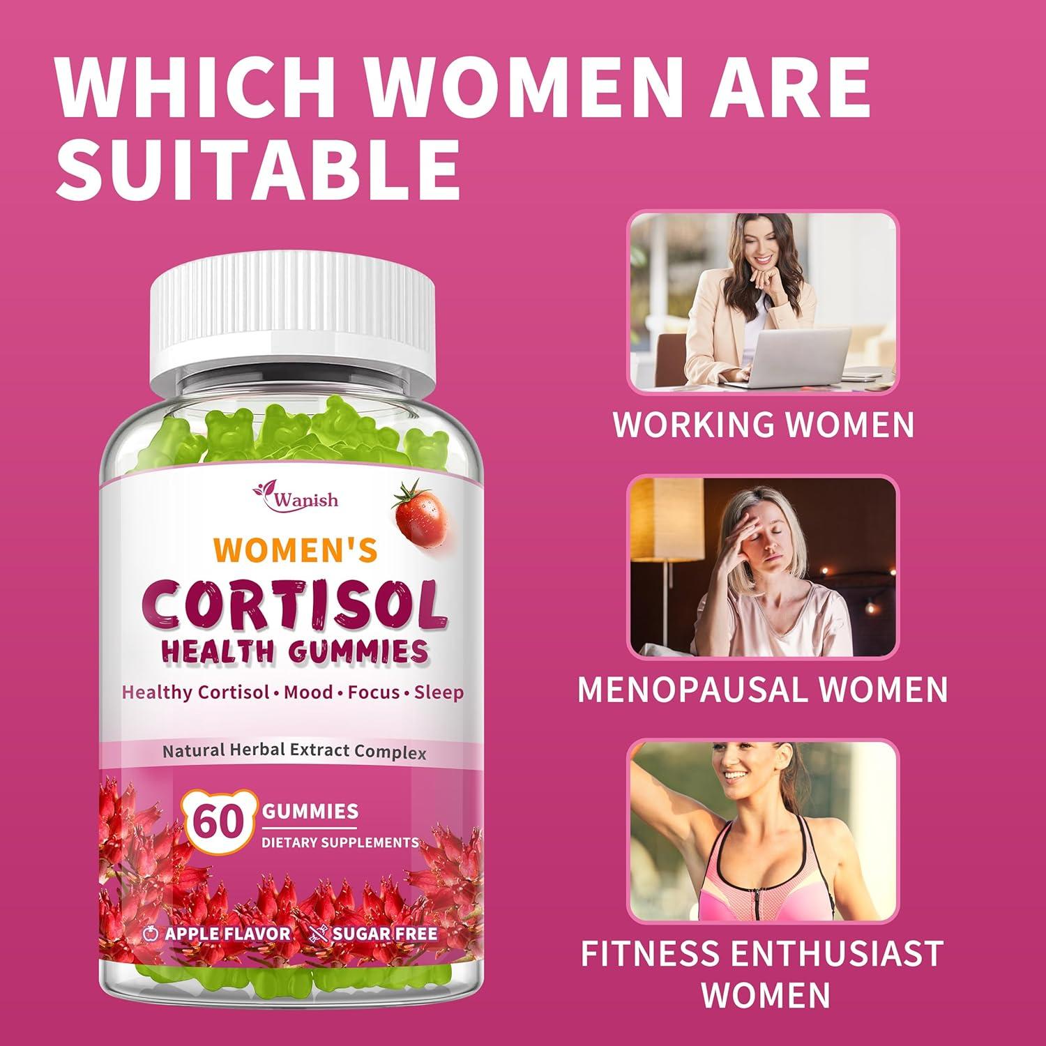 Gomitas de Cortisol Wanish para Mujeres - 120 Unidades Veganas