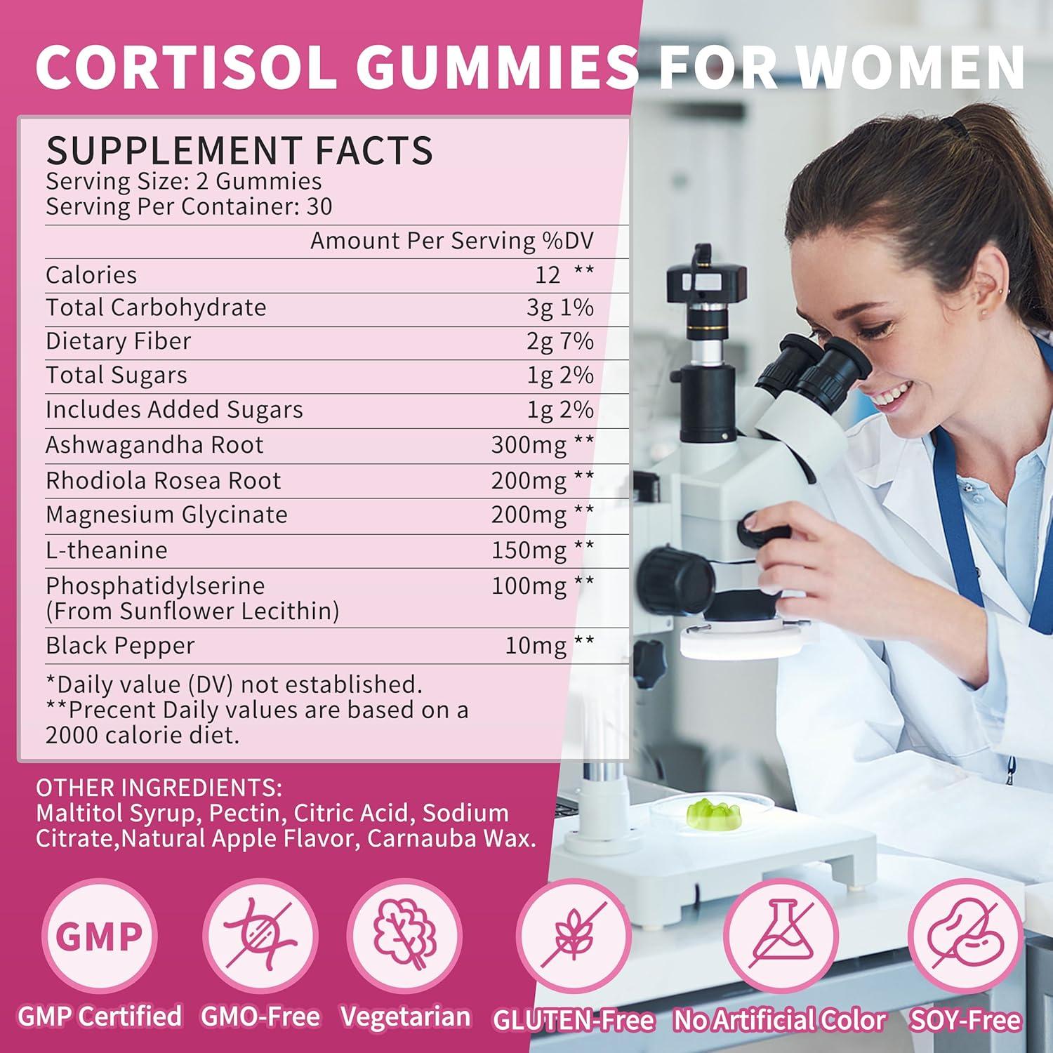 Gomitas de Cortisol Wanish para Mujeres - 120 Unidades Veganas