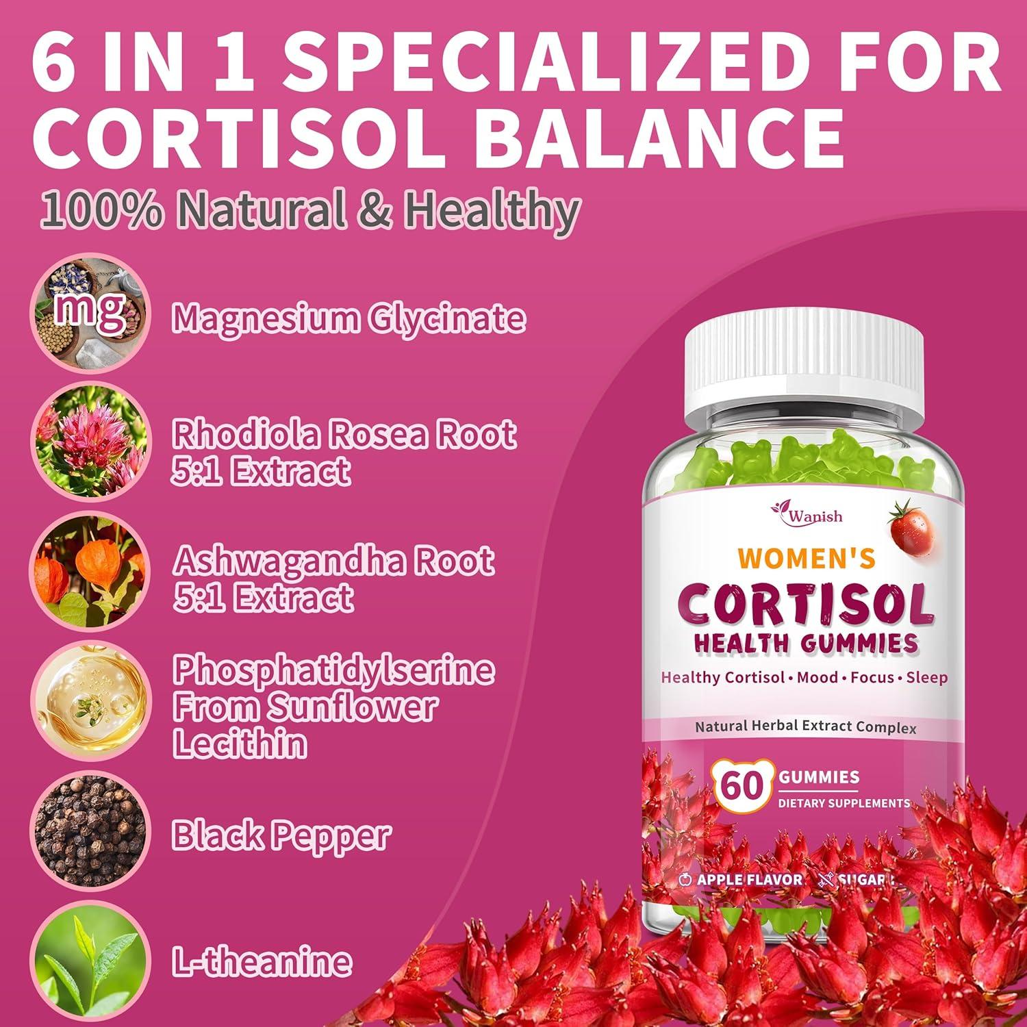 Gomitas de Cortisol Wanish para Mujeres - 120 Unidades Veganas