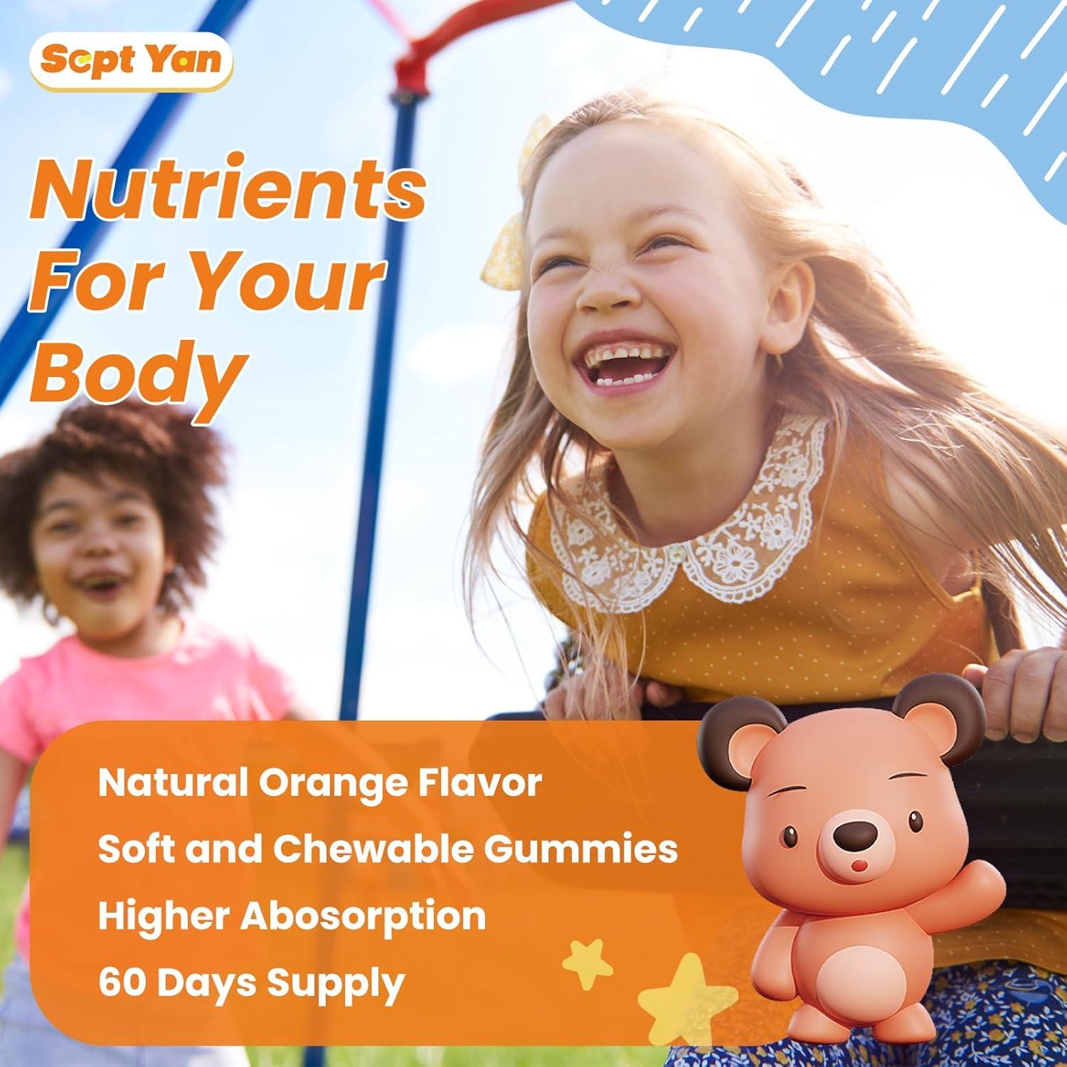 Gomitas de Magnesio Sin Azúcar Sept Yan 60 Unidades Sabor Naranja