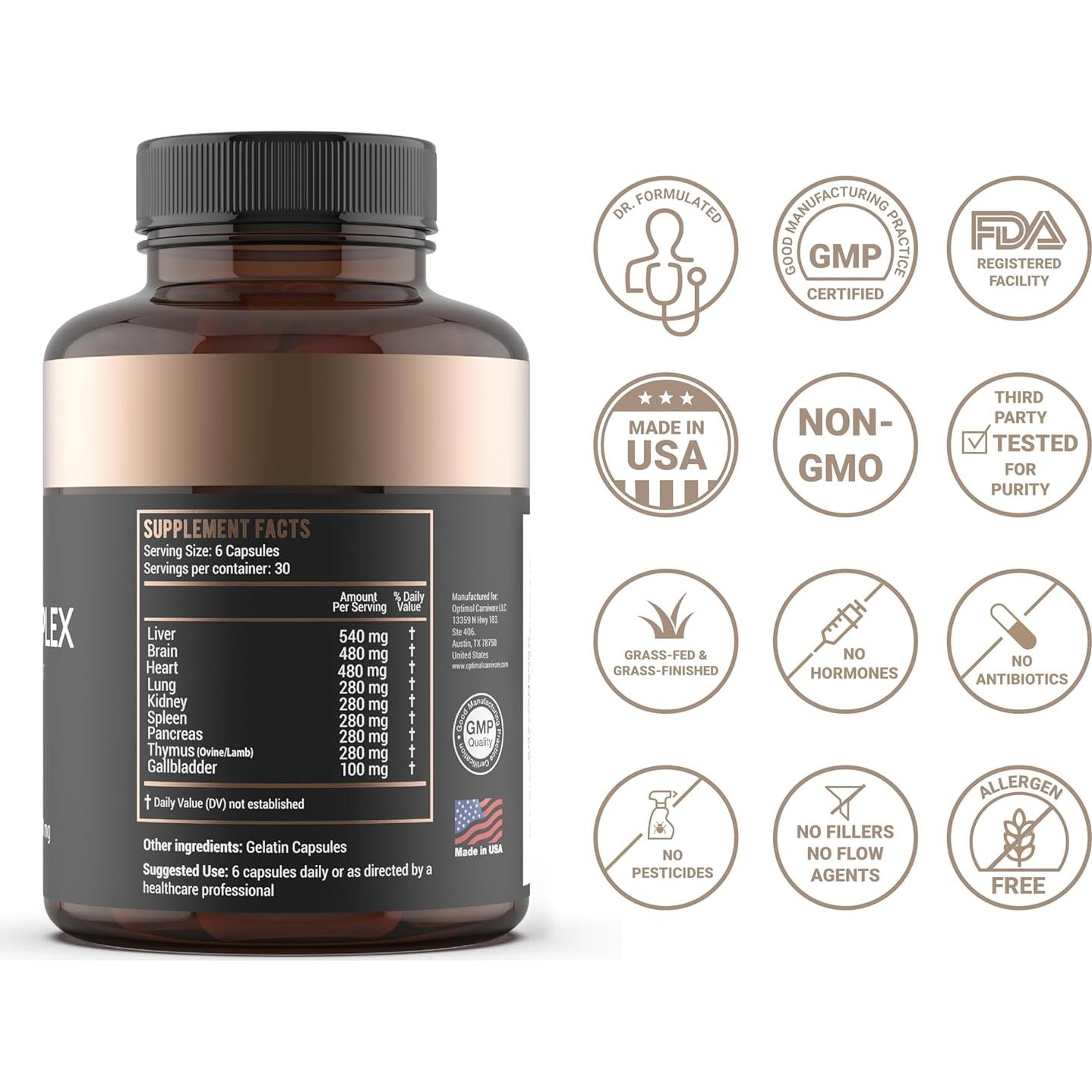 Suplemento de Órganos de Res Optimal Carnivore - Complejo 9 Órganos