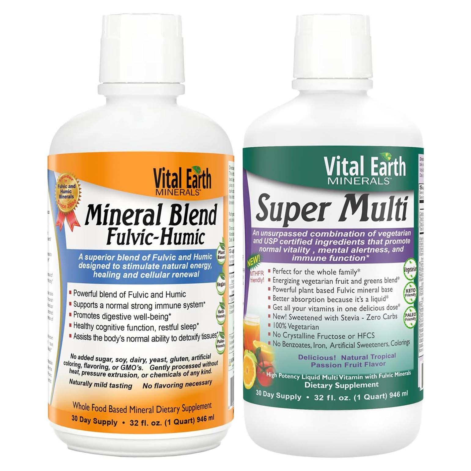 Vital Earth Minerals Detox 32 Oz - Multivitaminas Líquidas y Minerales