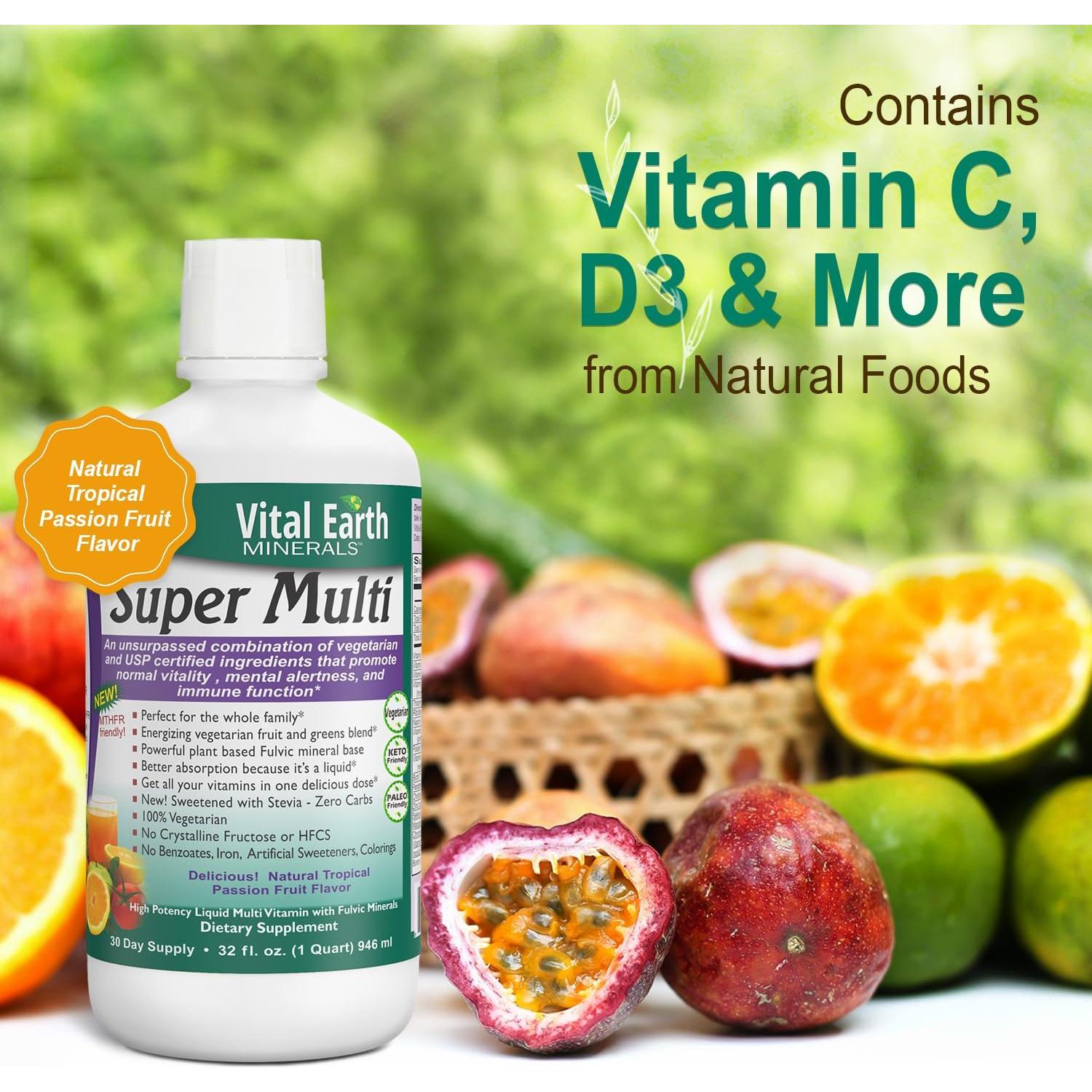 Vital Earth Minerals Detox 32 Oz - Multivitaminas Líquidas y Minerales