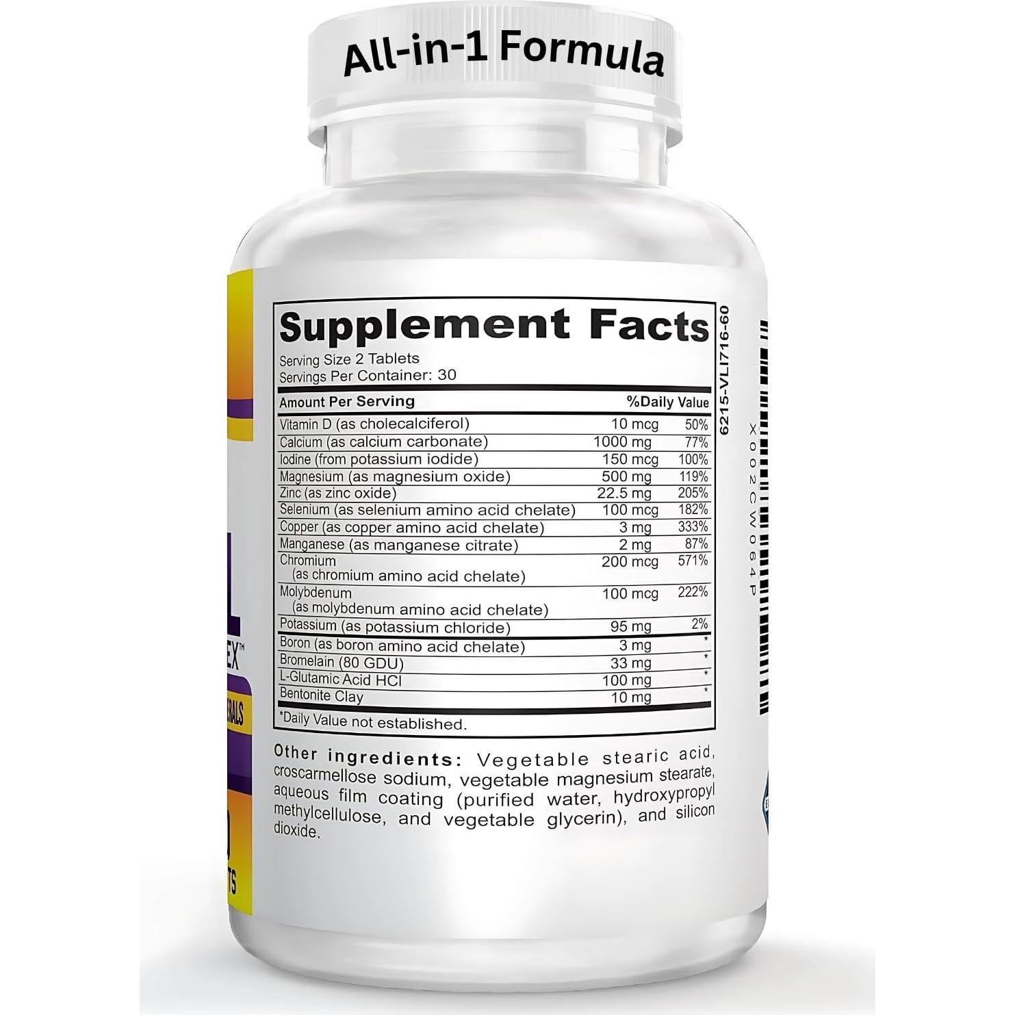 Suplemento Multimineral SUPER-MAX Sin Hierro 60 Tabletas