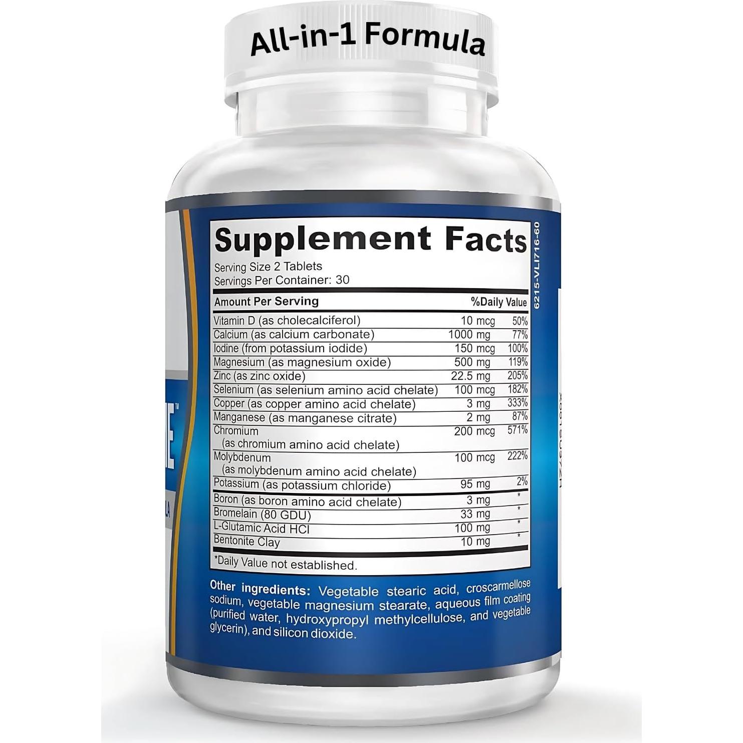 Suplemento Multimineral Libre de Hierro Elevate 60 Tabletas