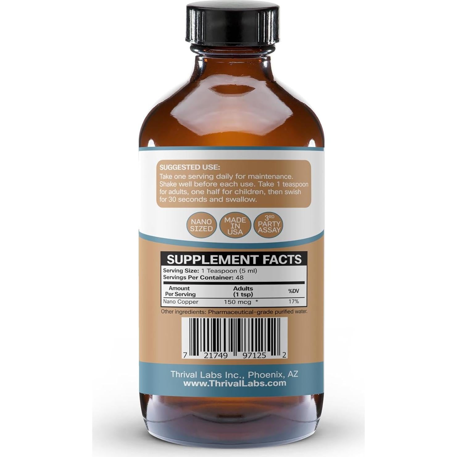 Cobre Coloidal Iónico 240 ml - Thrival Labs - Salud y Energía