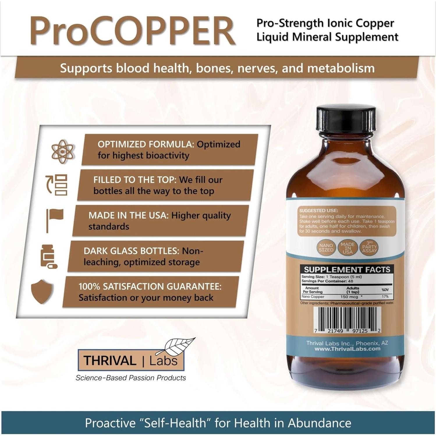 Cobre Coloidal Iónico 240 ml - Thrival Labs - Salud y Energía