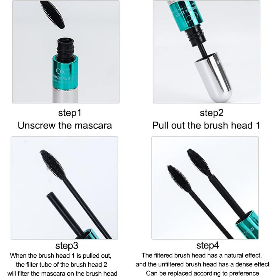 Máscara 2 en 1 NaSeny Negra Impermeable Volumen y Longitud