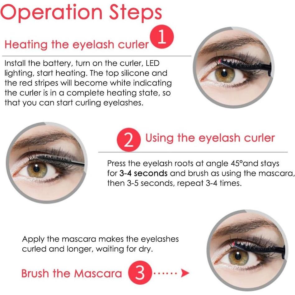 Rizador de Pestañas Eléctrico TMISHION Mini Portátil Negro