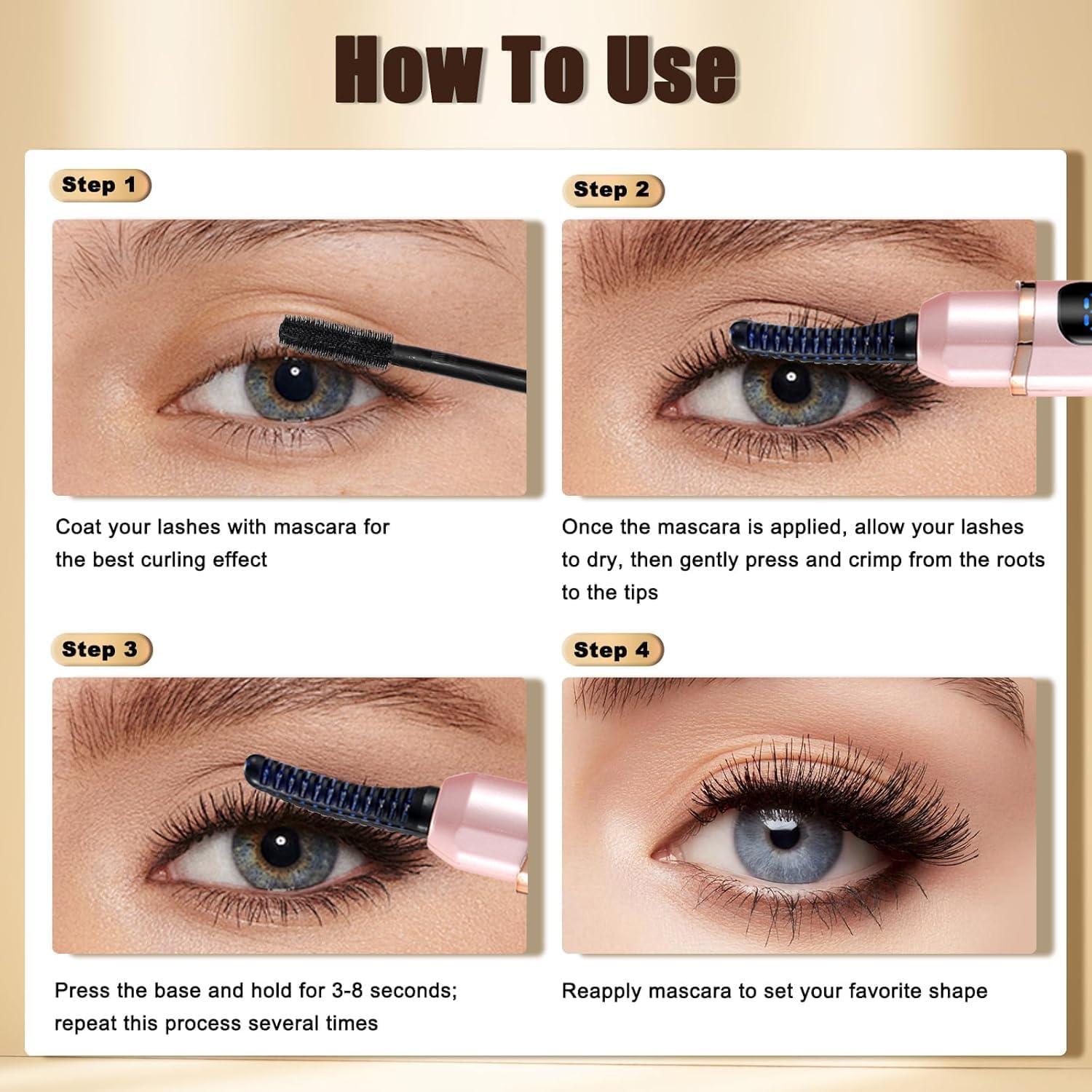 Rizador de Pestañas Eléctrico Acavado HEC4 con 3 Temperaturas