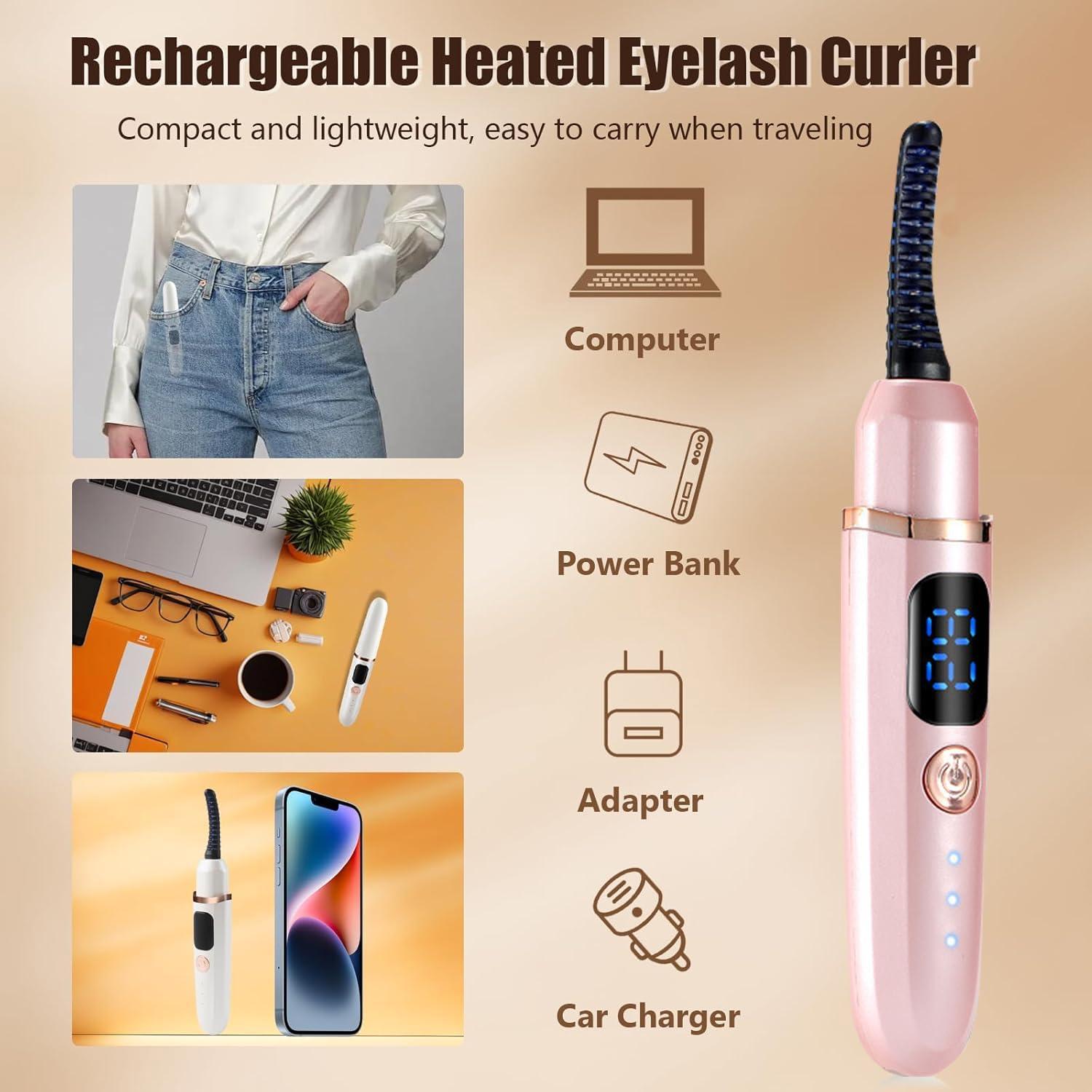 Rizador de Pestañas Eléctrico Acavado HEC4 con 3 Temperaturas