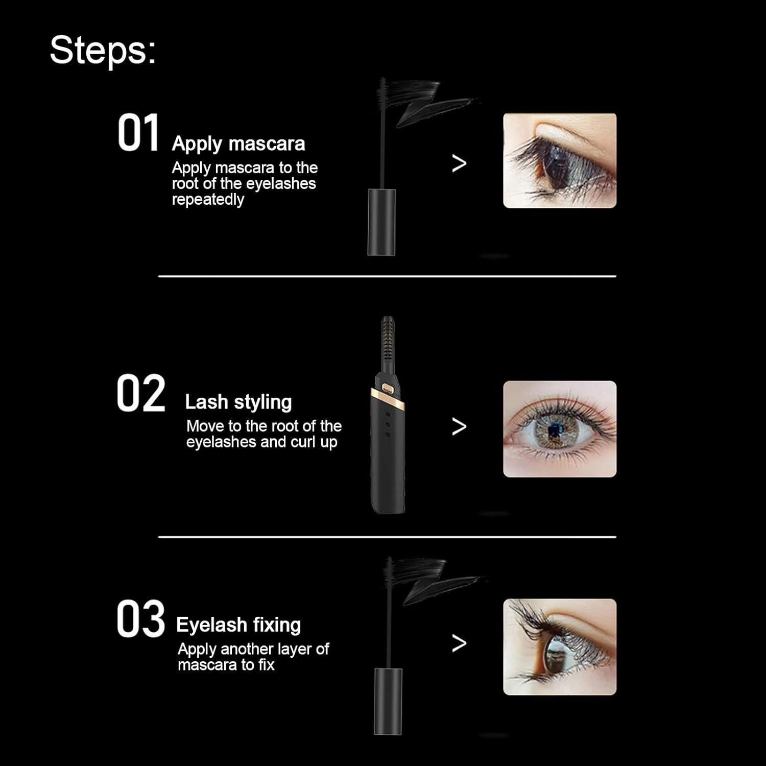 Rizador de Pestañas Eléctrico ZJchao USB 3 Niveles Ajustable