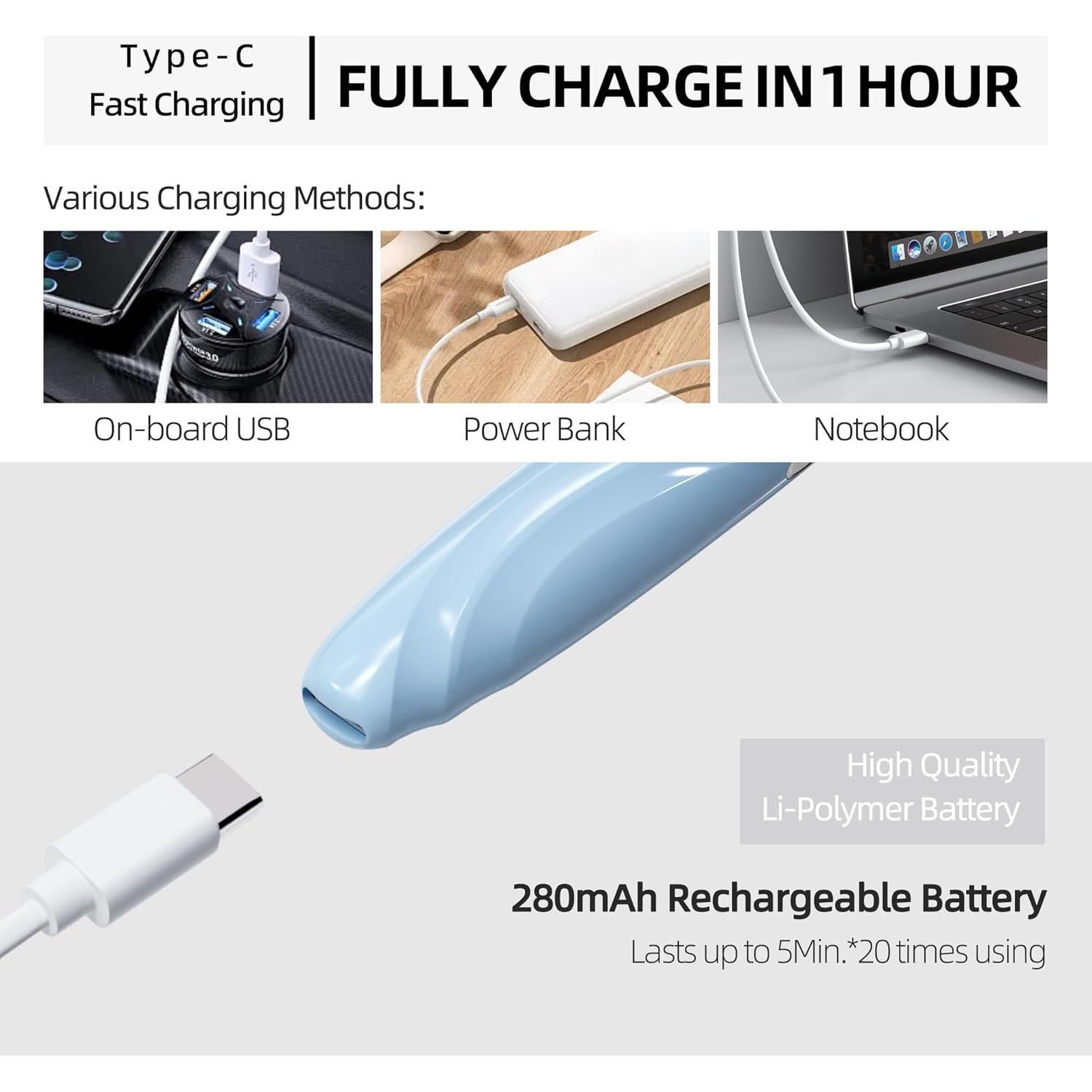 Rizador de Pestañas Eléctrico ZAPAL S600 Recargable Azul Plata