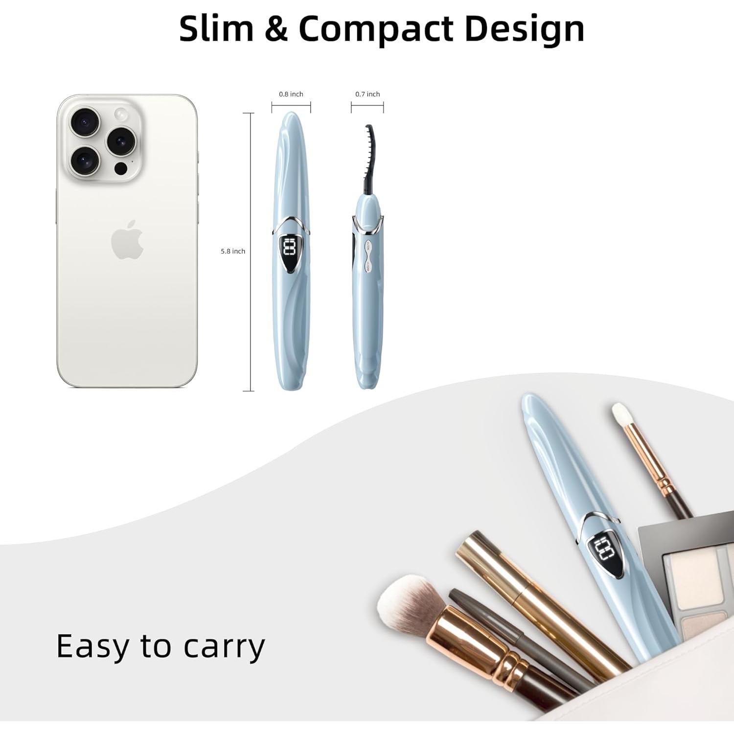 Rizador de Pestañas Eléctrico ZAPAL S600 Recargable Azul Plata