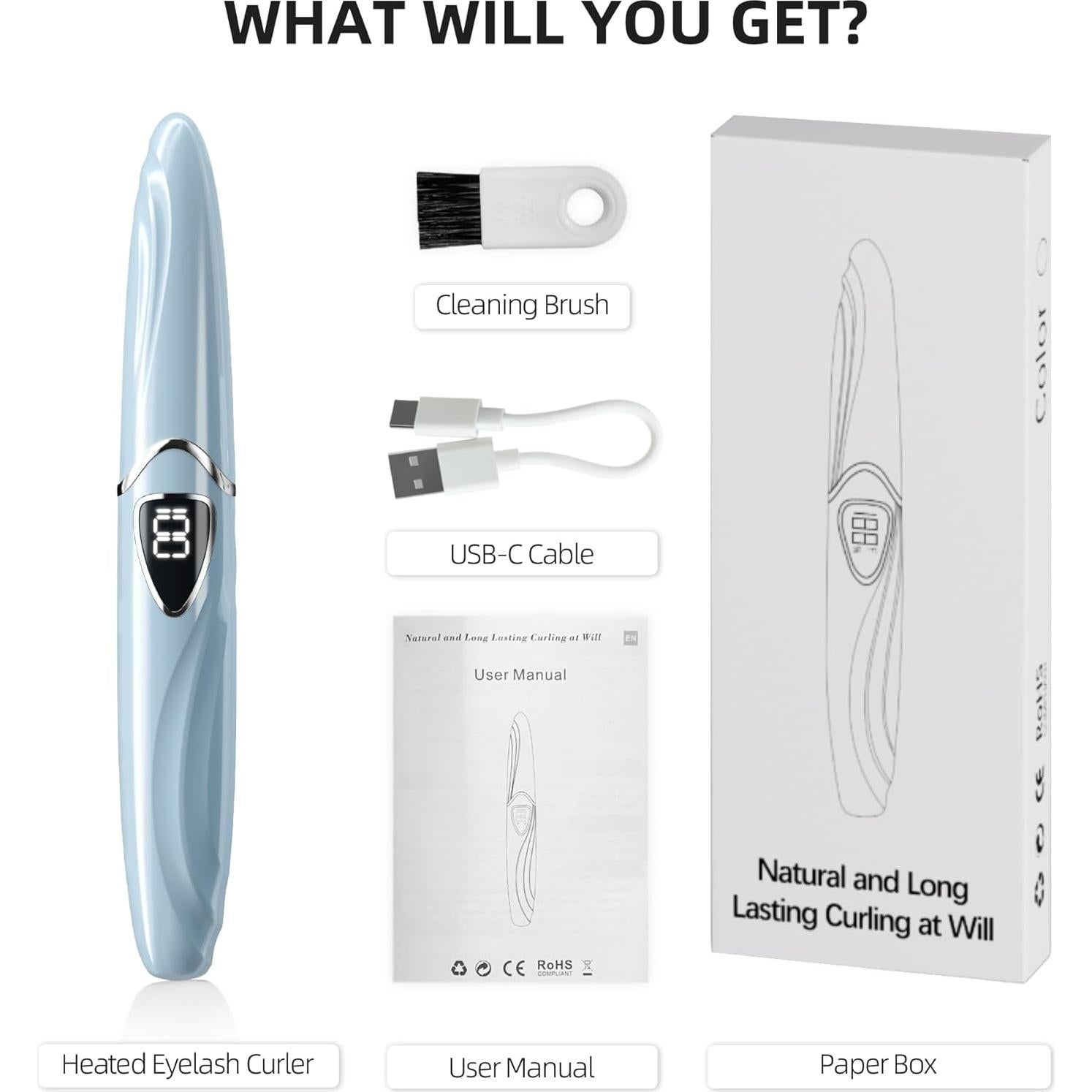 Rizador de Pestañas Eléctrico ZAPAL S600 Recargable Azul Plata