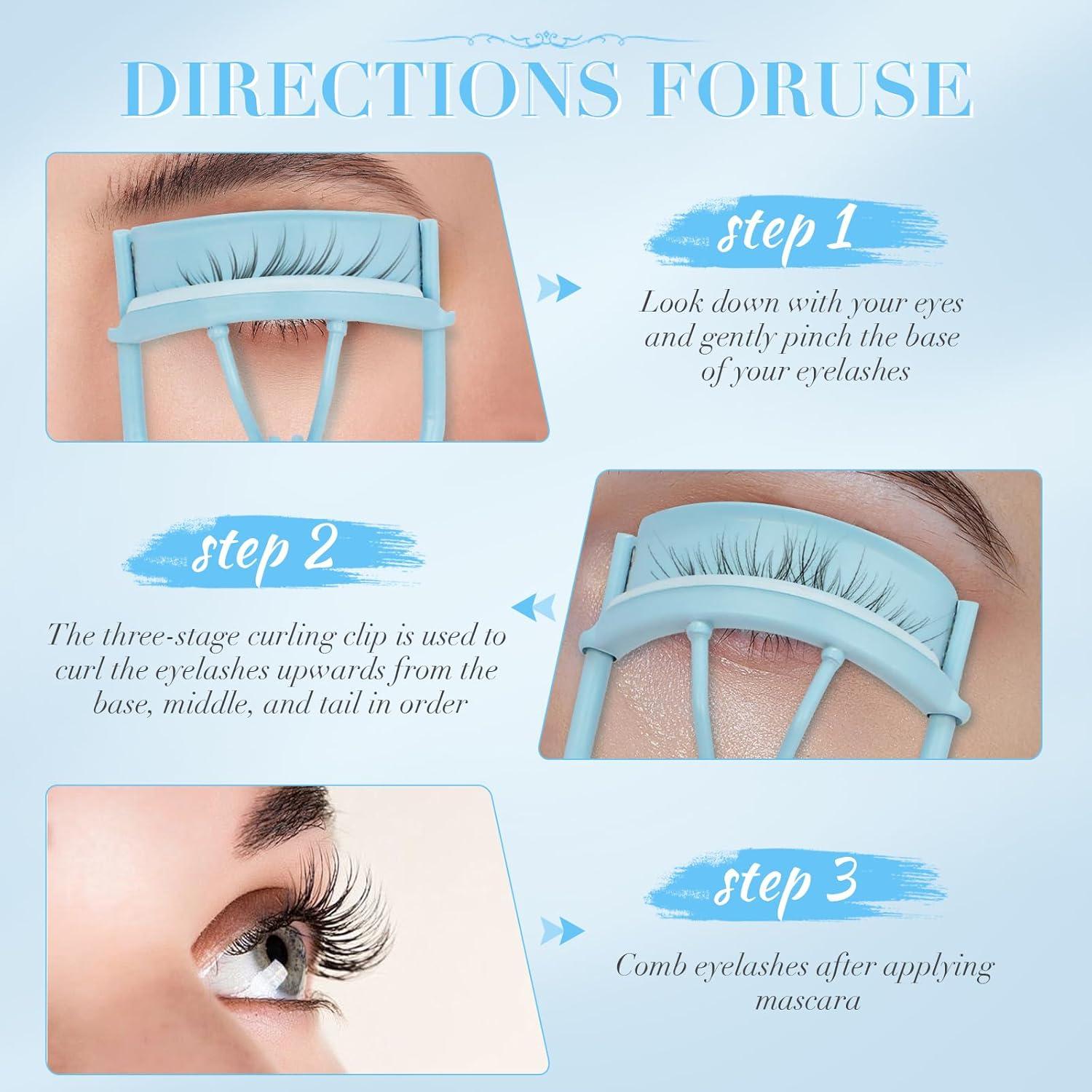 Rizador de Pestañas Yangjiang Azul Cristal con 10 Almohadillas