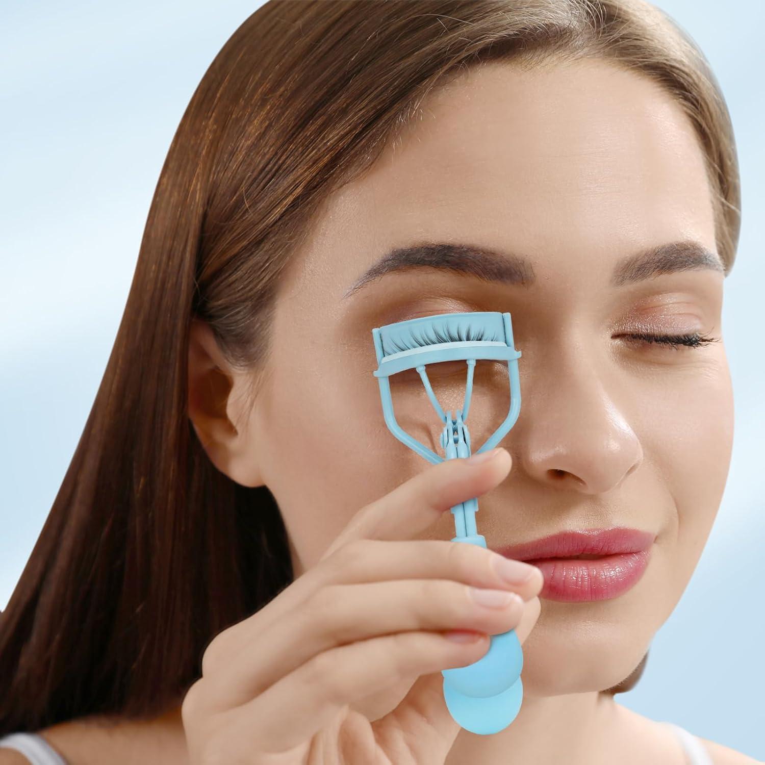 Rizador de Pestañas Yangjiang Azul Cristal con 10 Almohadillas