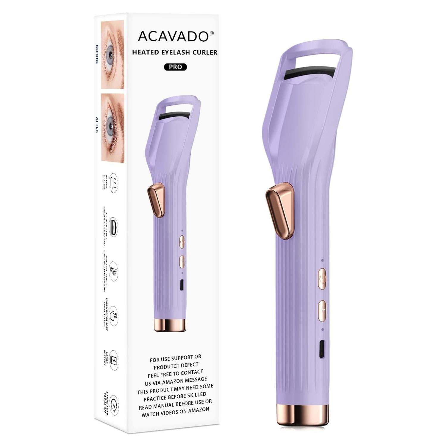 Rizador de Pestañas Eléctrico Acavado Avd-HBC - Calentamiento Rápido 10s