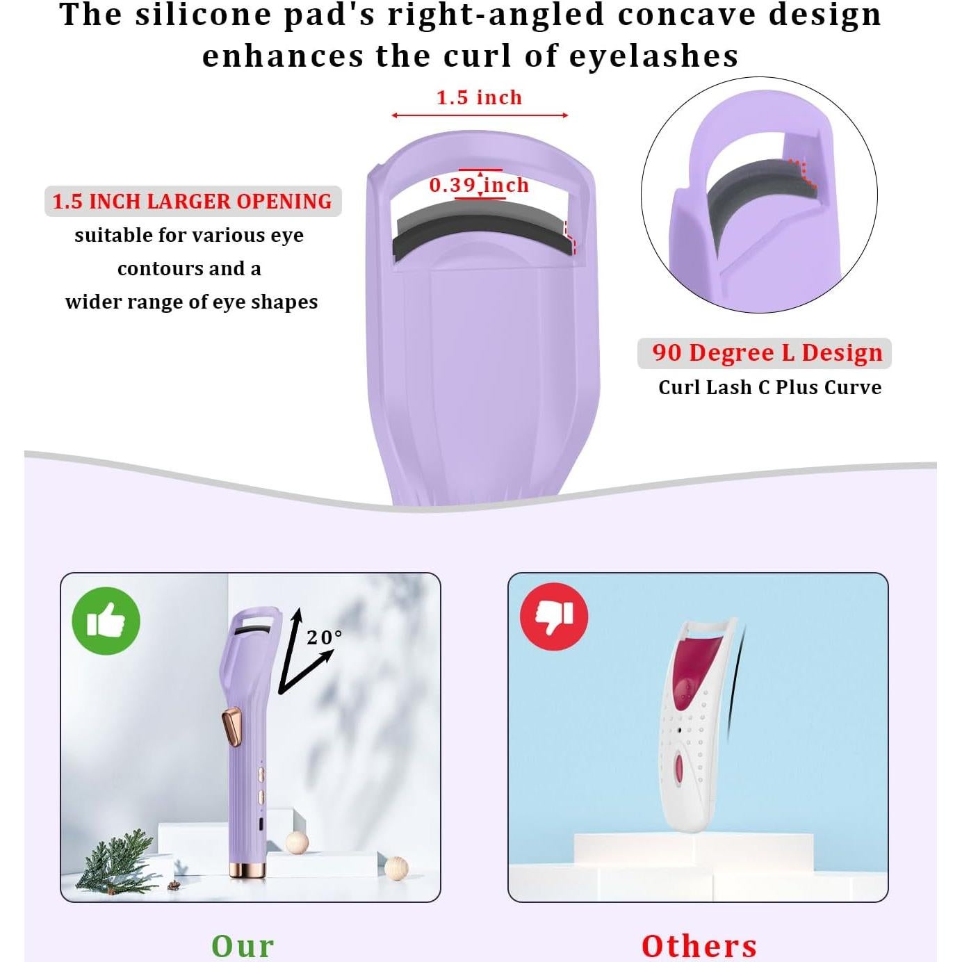 Rizador de Pestañas Eléctrico Acavado Avd-HBC - Calentamiento Rápido 10s