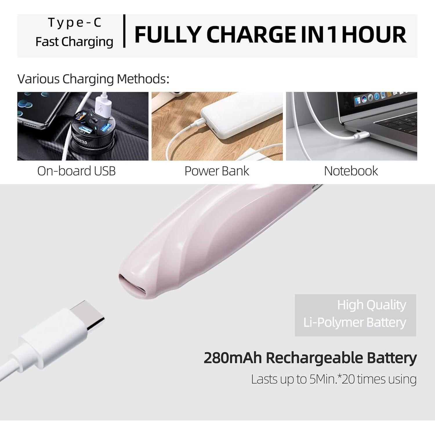 Rizador de Pestañas Eléctrico ZAPAL S600 Calentado 24H Rosa