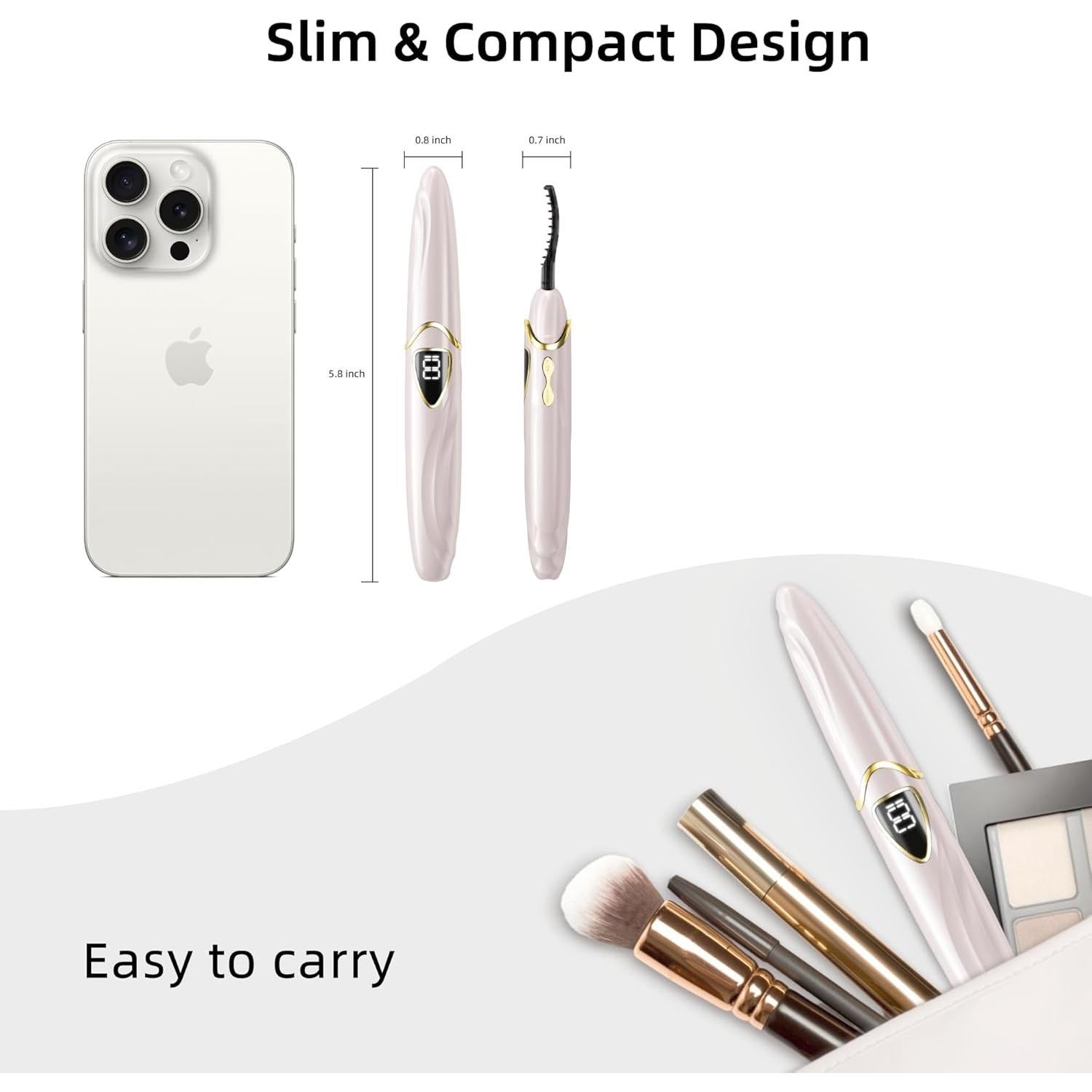 Rizador de Pestañas Eléctrico ZAPAL S600 Calentado 24H Rosa