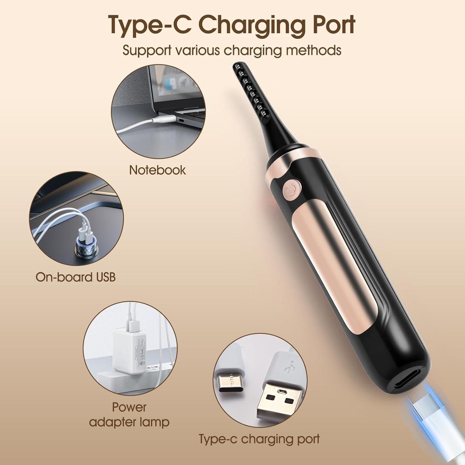 Rizador de Pestañas Eléctrico Pkywars, Calentamiento Rápido 3s