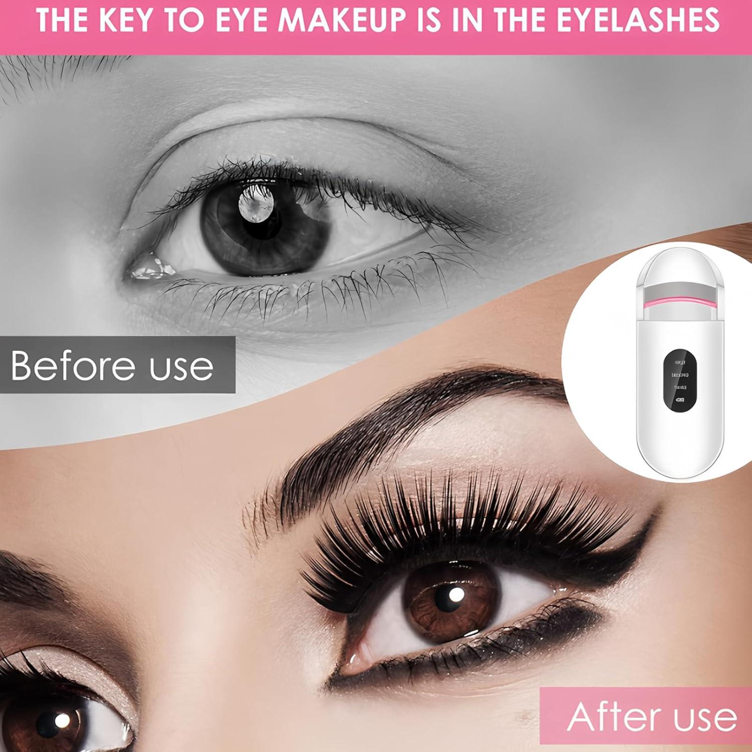 Rizador de Pestañas Eléctrico PINjiaju Blanco con Pantalla LED